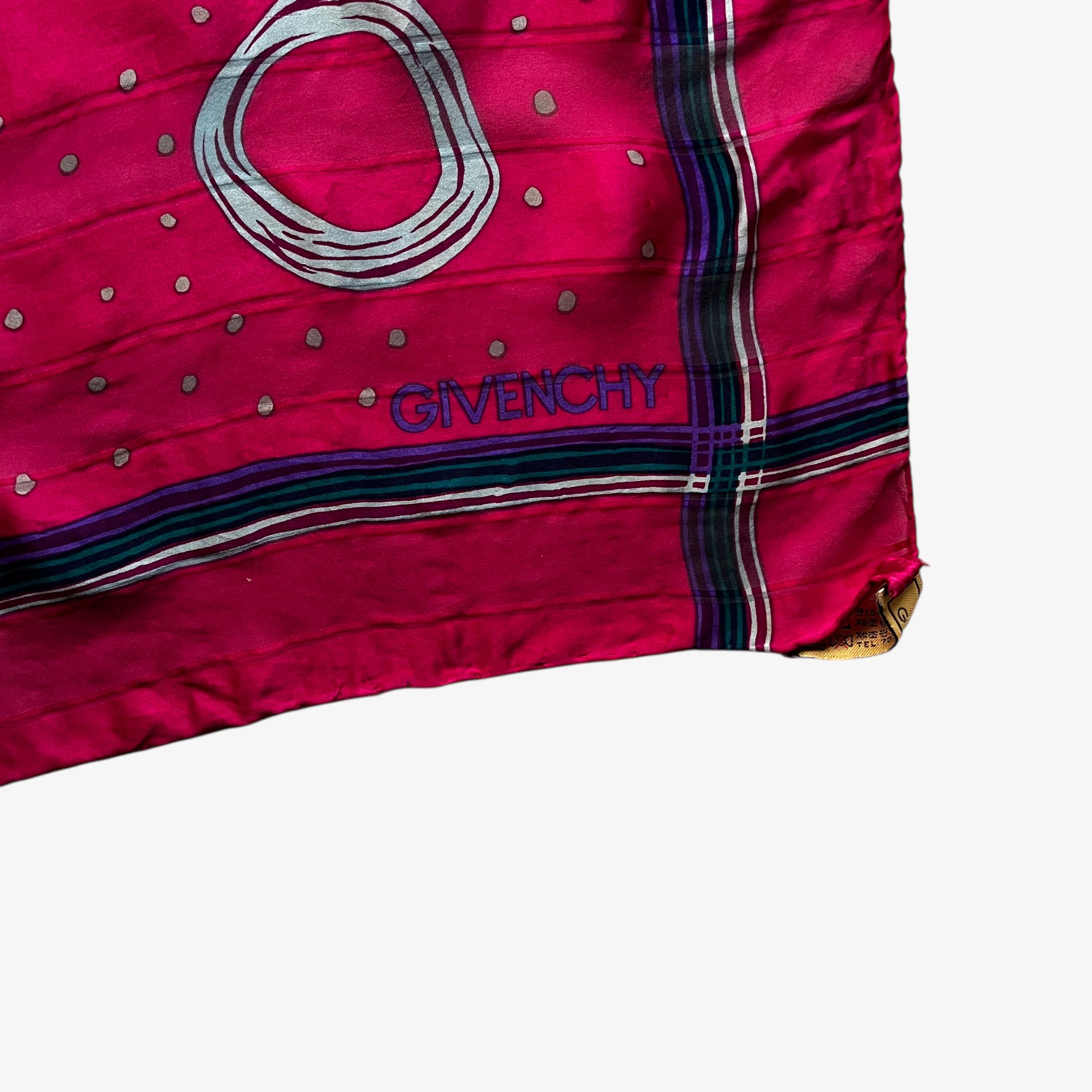 Givenchy Vintage 80s Givenchy Polka Dot Print Pink Silk Scarf Size ONE SIZE - 3 Thumbnail