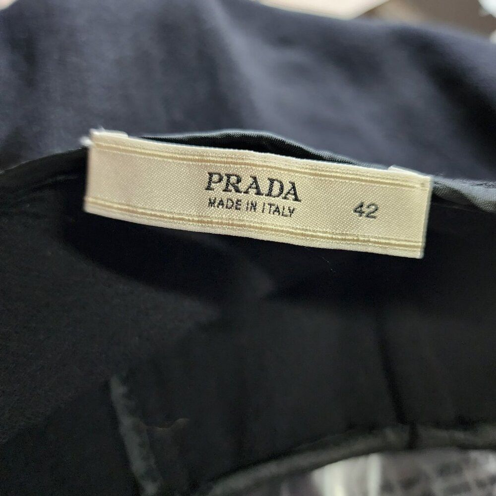 Prada Prada Black Wool Skirt US 6 IT 42 – Leather Trim, Vintage 2 Size 28" / US 6 / IT 42 - 1 Thumbnail