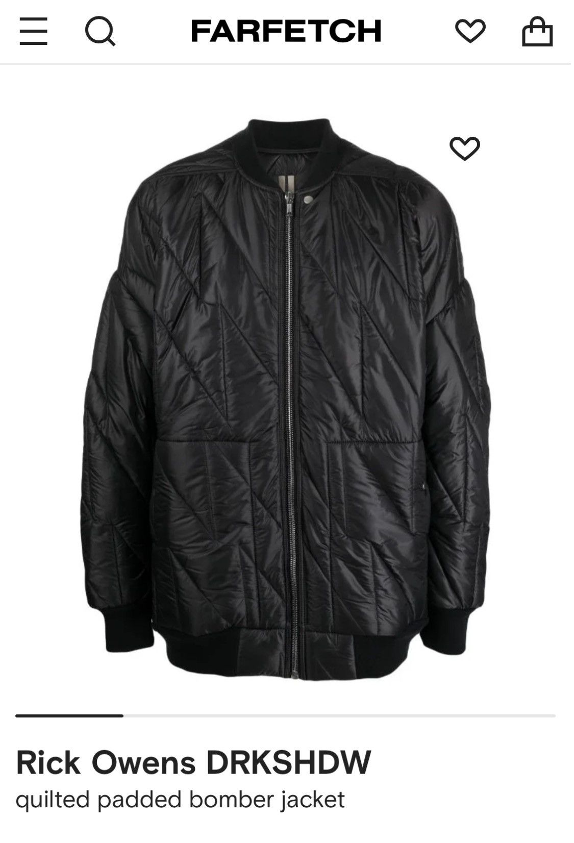 Rick Owens Drkshdw QUILTED BOMBER PUFFER SYMMETRICAL JACKET Size US M / EU 48-50 / 2 - 4 Thumbnail
