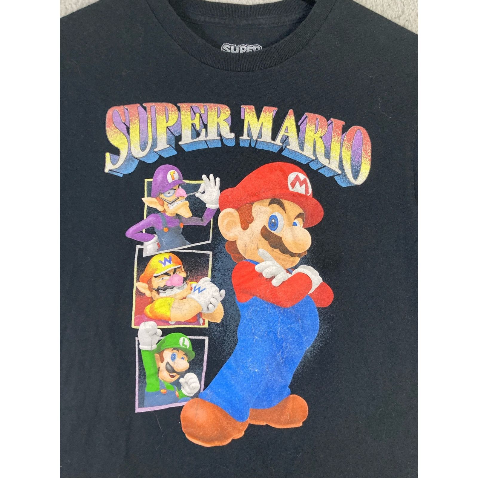 Nintendo Super Mario Bros Nintendo Men's Black Graphic T-Shirt Size S Size US S / EU 44-46 / 1 - 5 Thumbnail