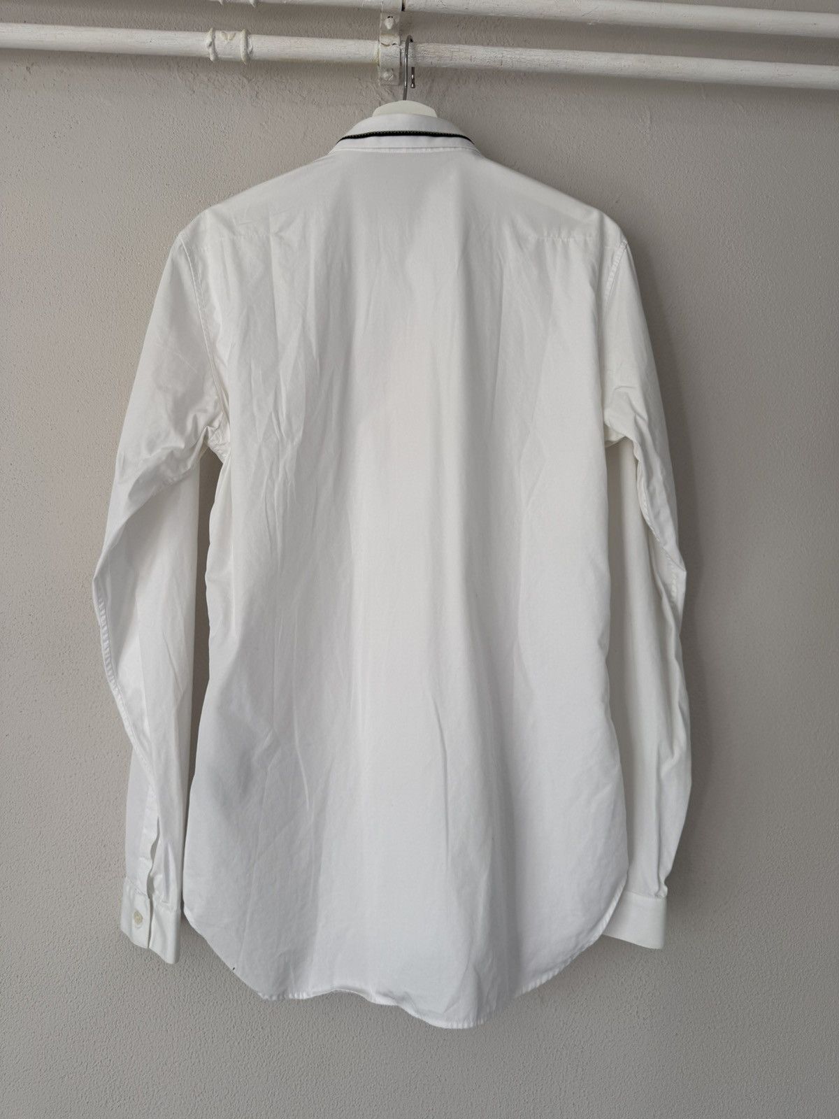 Dior Dior Homme White Cotton Shirt with Contrast Trim Collar Size US M / EU 48-50 / 2 - 6 Thumbnail