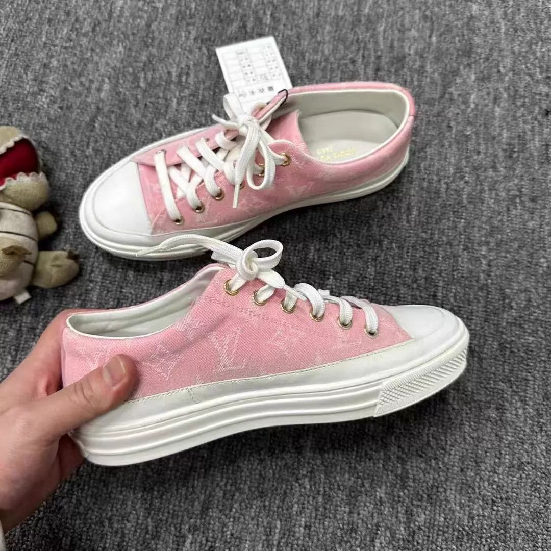 Louis Vuitton LV Pink Monogram Canvas Sneakers EU 35 99 New Size US 4.5 / IT 34.5 - 3 Thumbnail