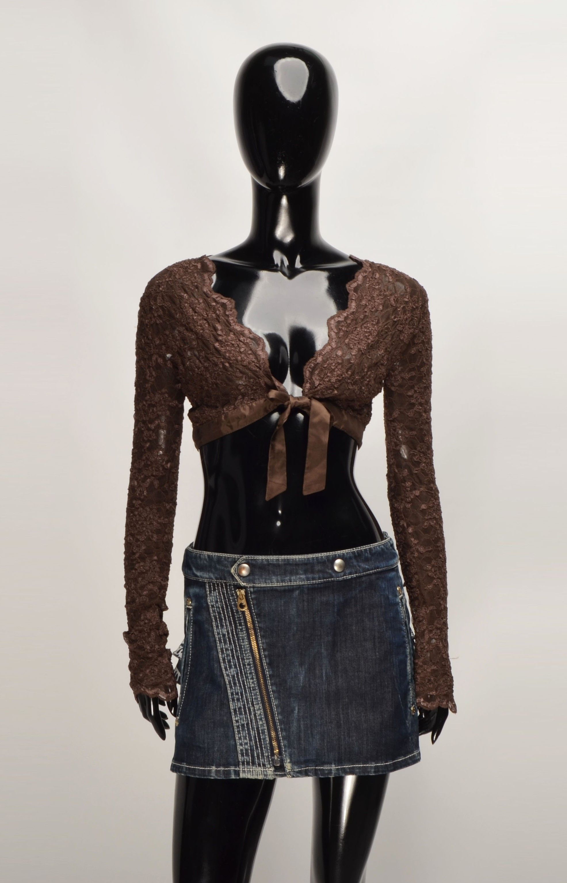 Designer Vintage Kookai Y2K French Lace Cropped Fairy Bolero Top Size S / US 4 / IT 40 - 1 Thumbnail
