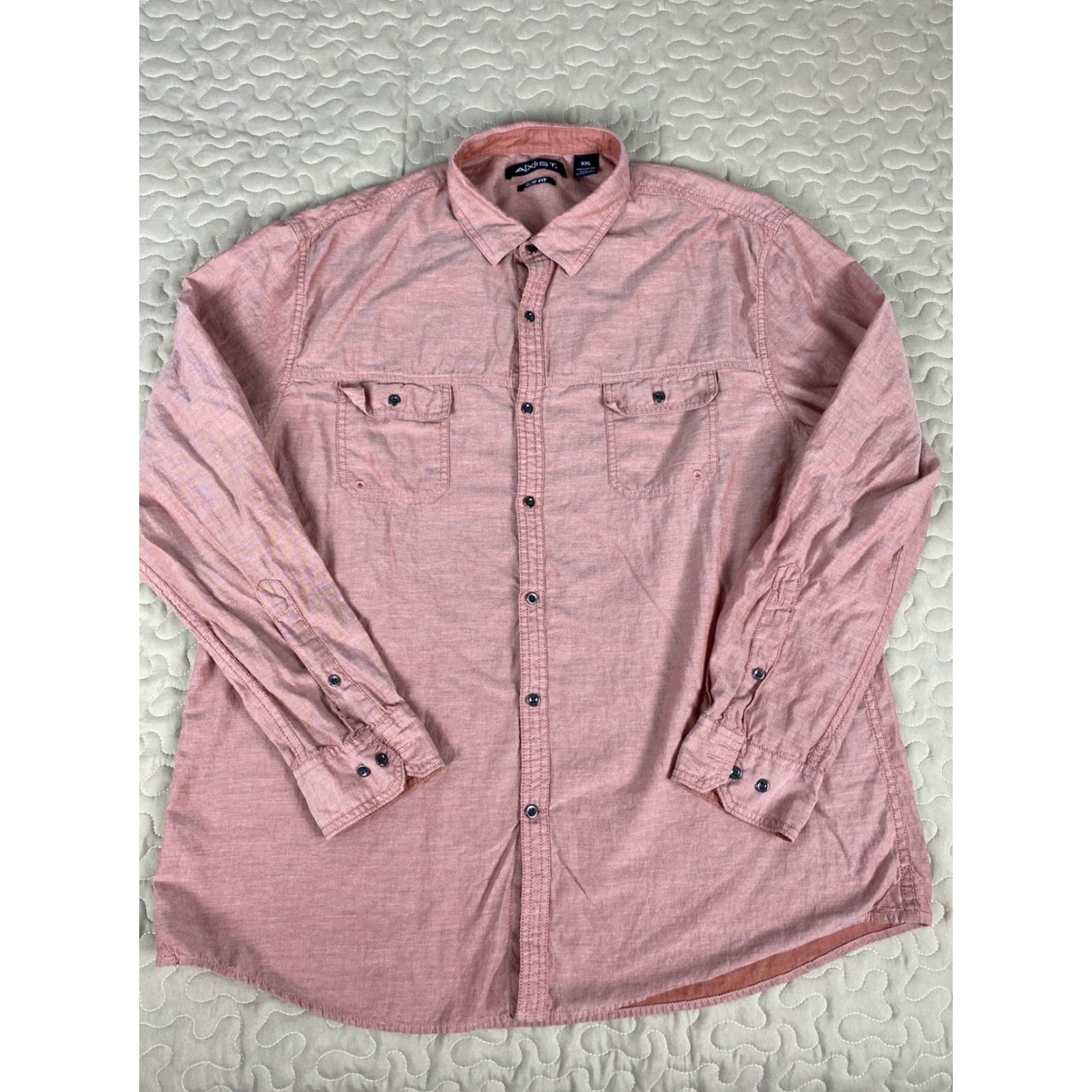 Vintage VINTAGE Axist Mens Button Down Dress Shirt Sz 2XL XXL Burnt Orange Long Sleeve Size 48R - 2 Thumbnail