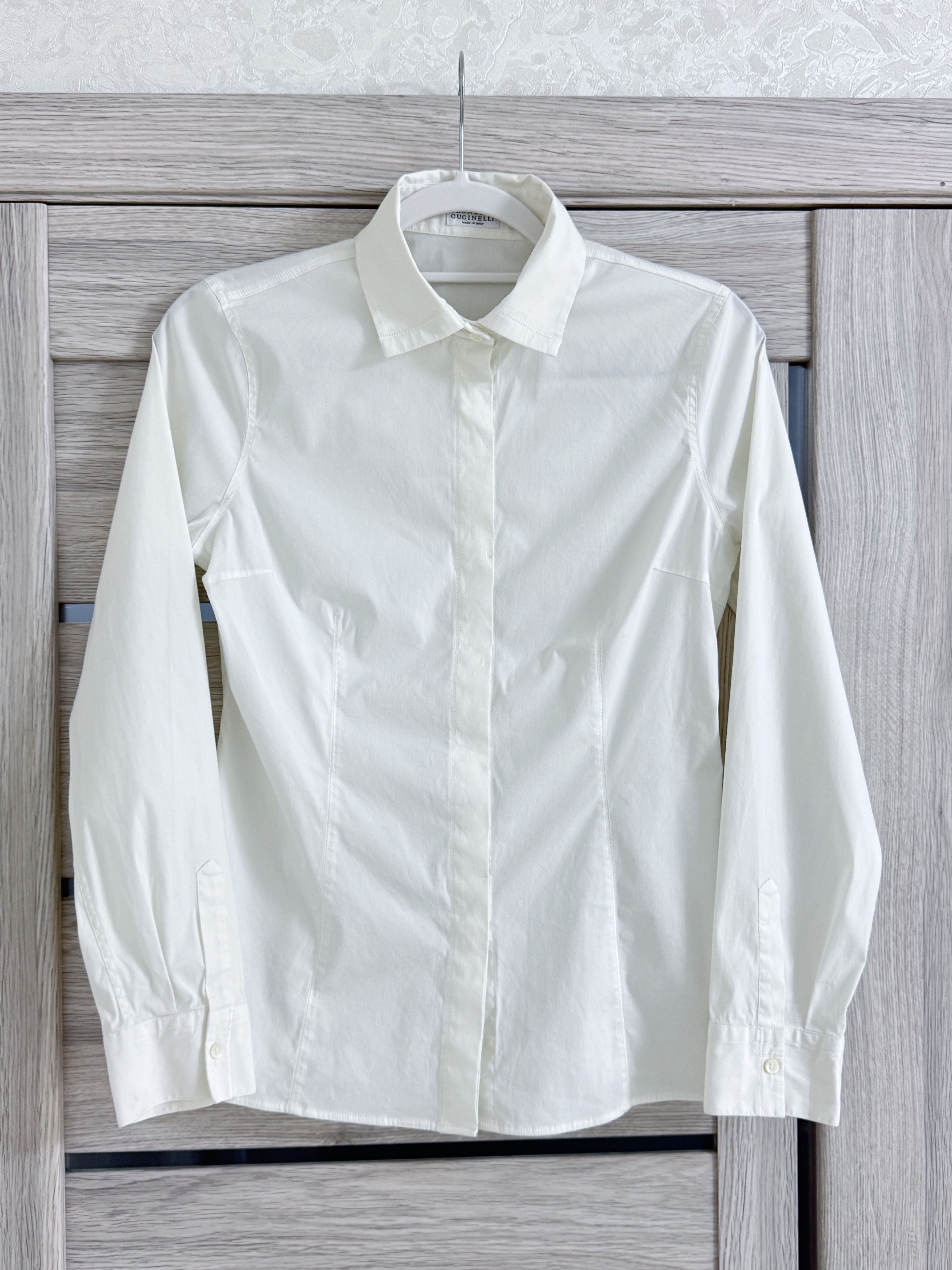 Brunello Cucinelli Brunello Cucinelli Blouse Classic Shirt Cotton & Nylon Women Size S / US 4 / IT 40 - 1 Thumbnail