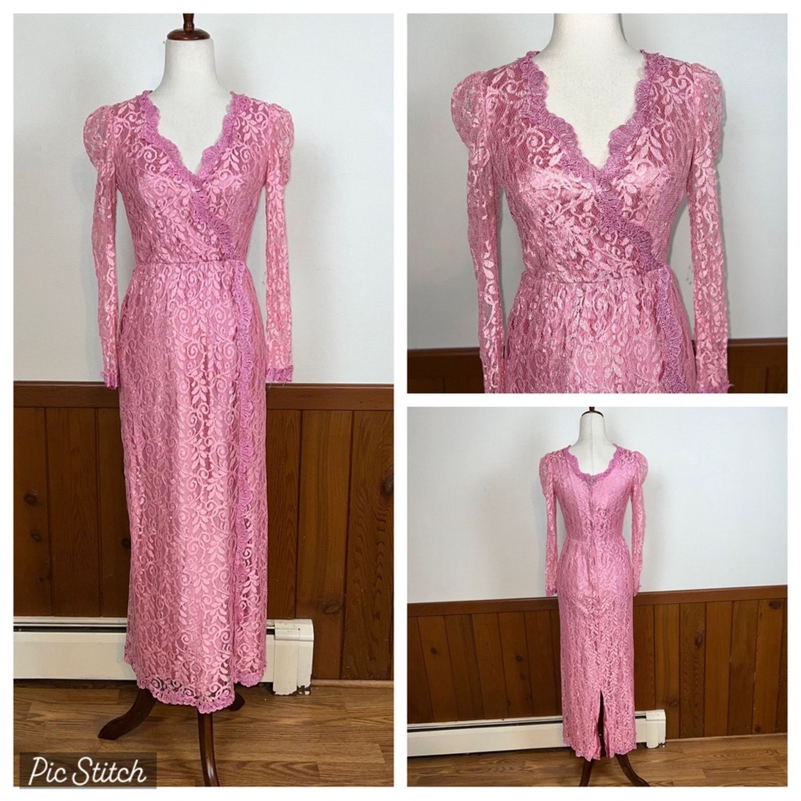 Vintage Beautiful Vintage 1970s/80s Alicia Allover Lace Gown! Size M / US 6-8 / IT 42-44 - 1 Thumbnail