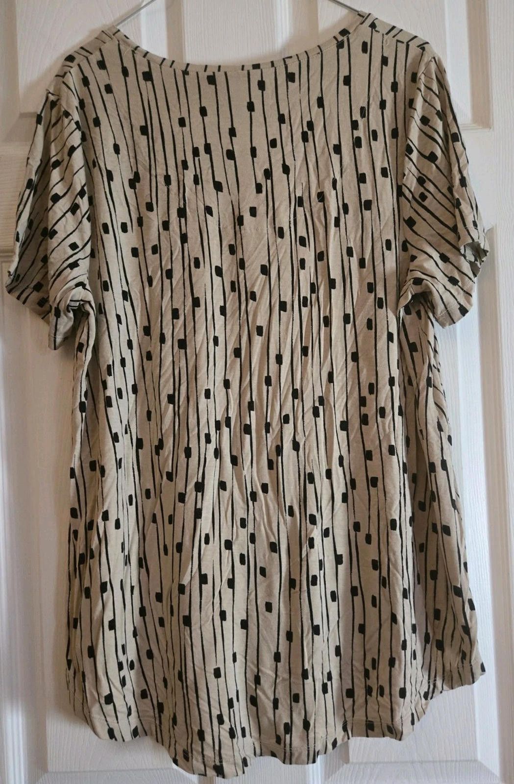 Other JM Collection Woman Top Blouse Size 0X Cream Beige Black Sho Size XL / US 12-14 / IT 48-50 - 5 Thumbnail
