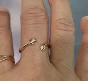 VIBE Rose Gold Color Hug Hand Adjustable Ring Size ONE SIZE - 2 Thumbnail