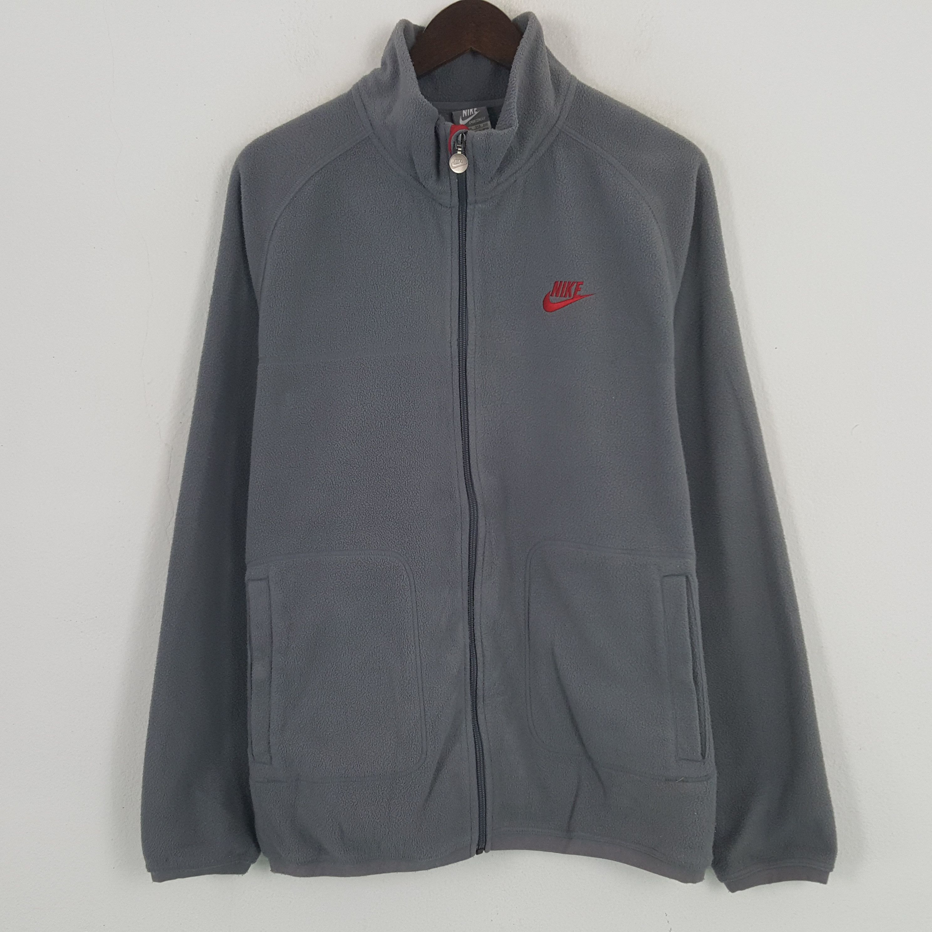 Nike × Vintage Vintage Nike Fleece Zipper Sport Sweater Jacket Size US L / EU 52-54 / 3 - 1 Thumbnail