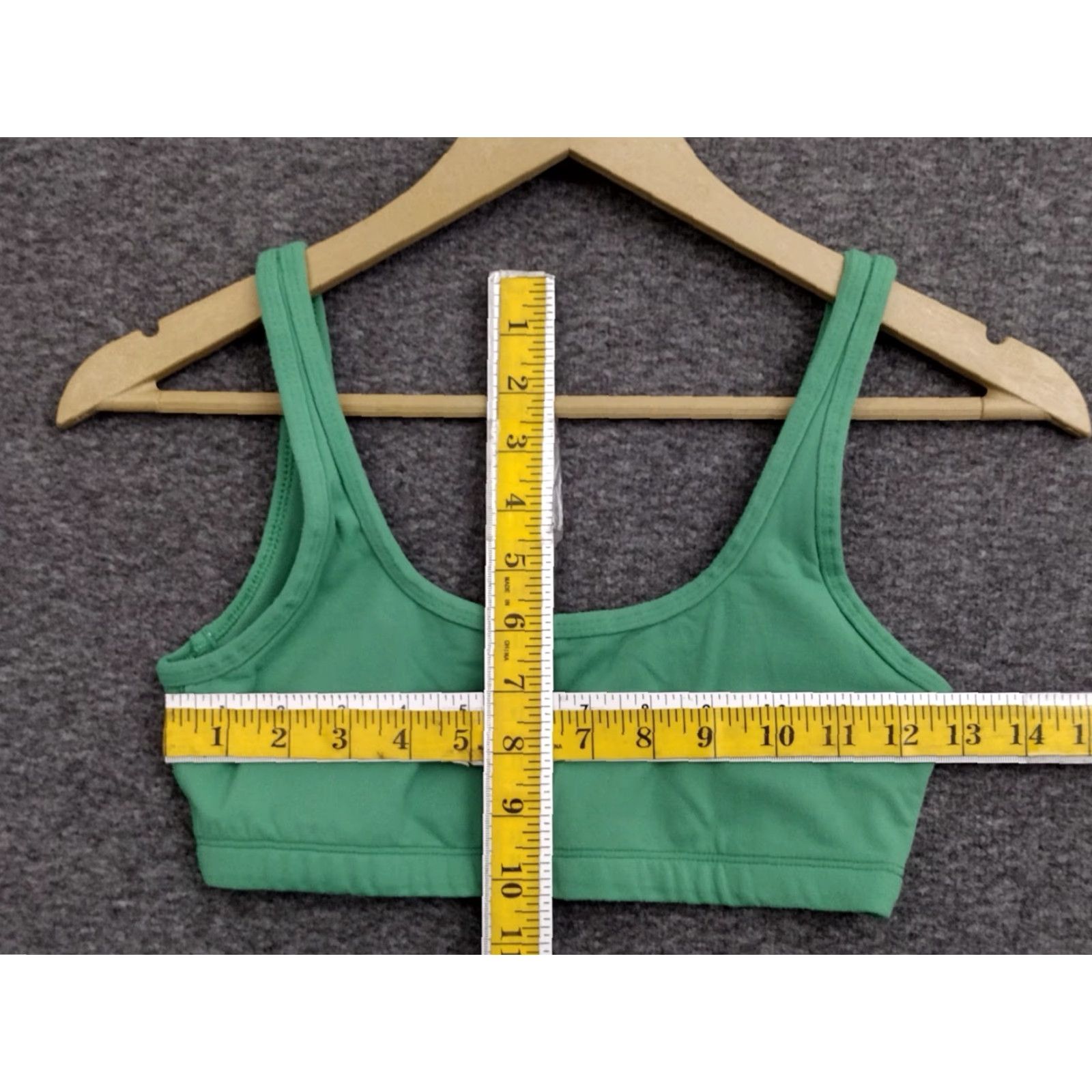 Vintage TnAction Women's Mini Sports Bra Shirt Women S Green Solid Sports 90s? Size ONE SIZE - 4 Thumbnail