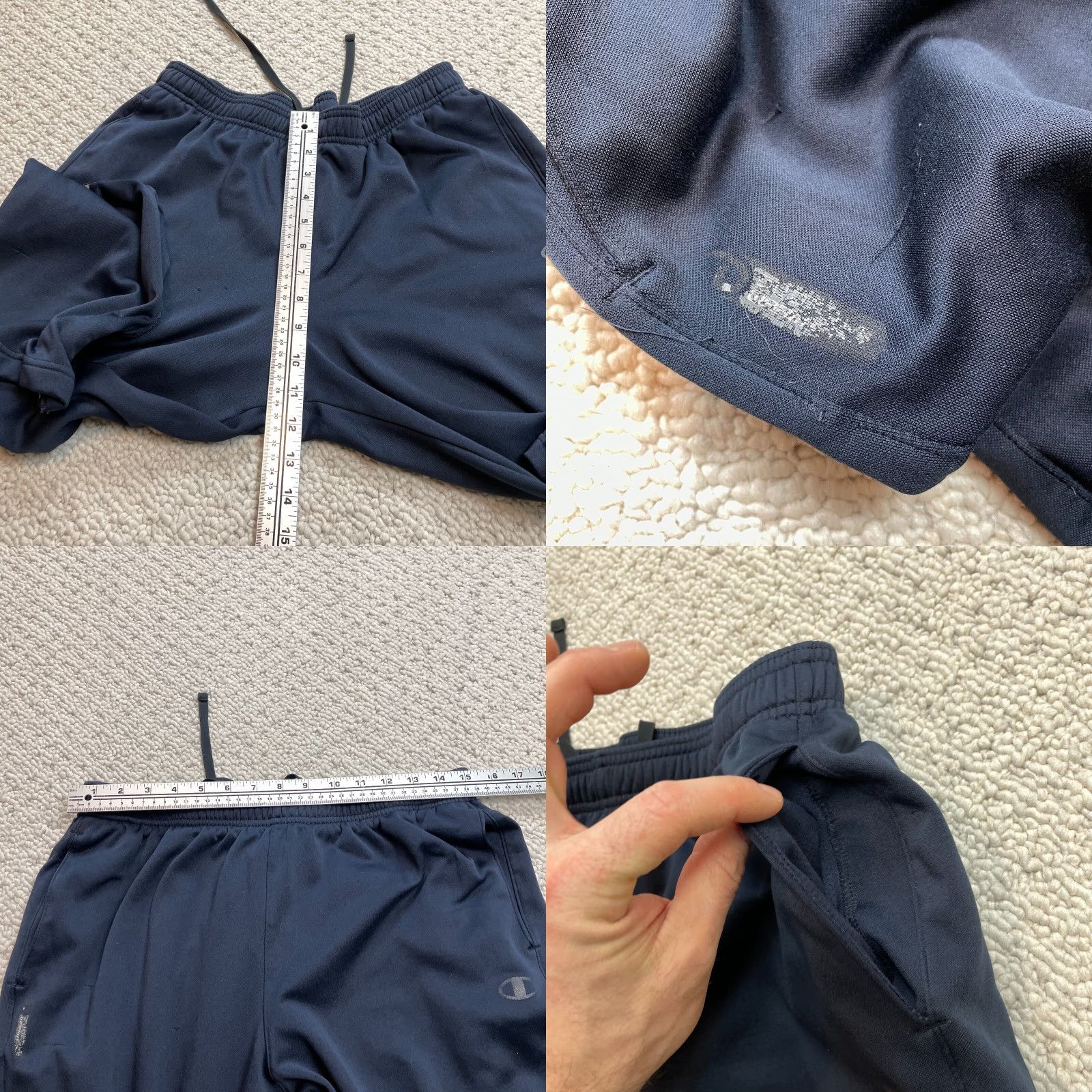 Champion Champion Sweatpants Womens Large Navy Blue Ankle Zip Pockets 30x28.5 Size 36" / US 14 / IT 50 - 8 Thumbnail