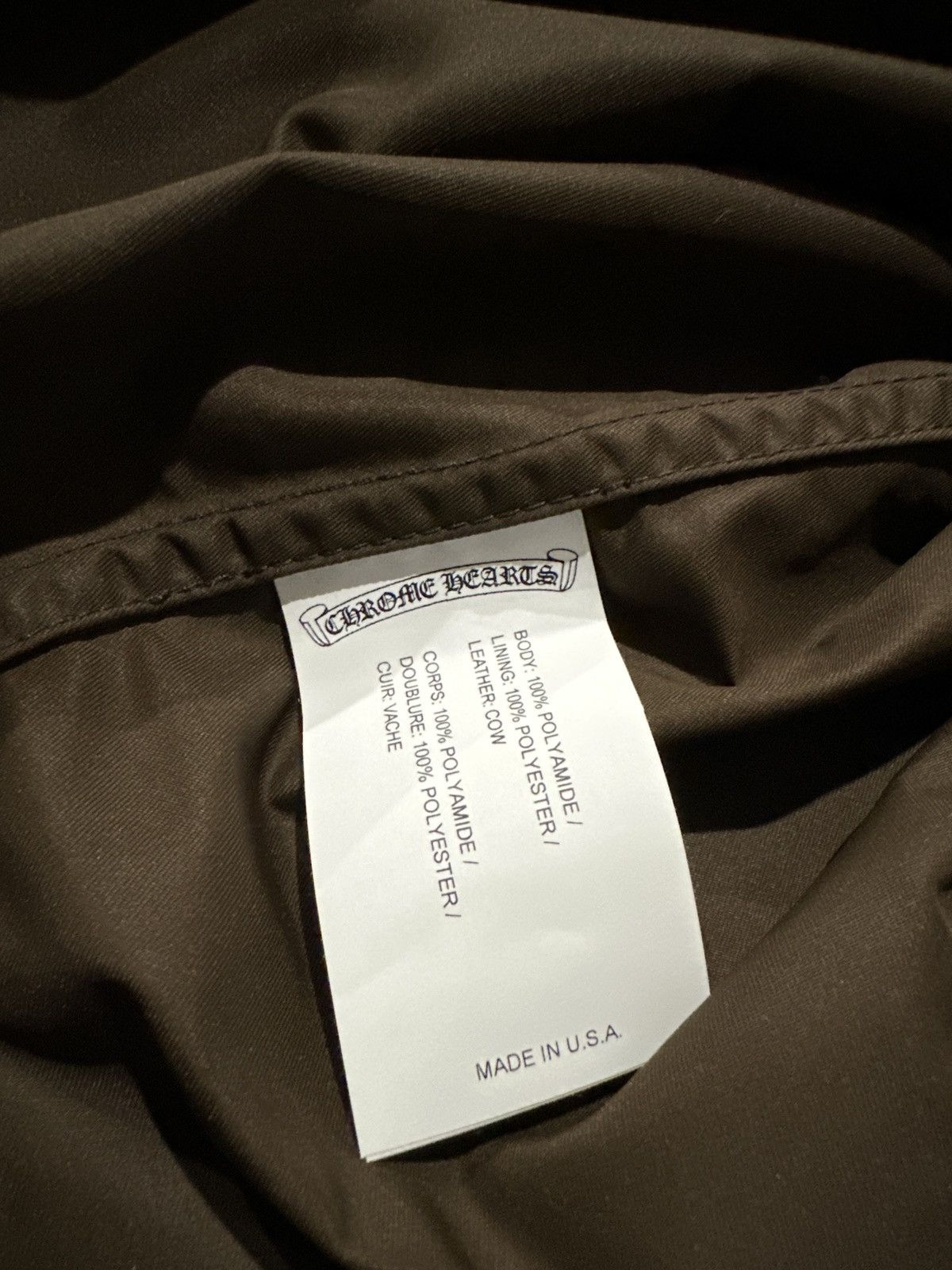 Chrome Hearts Chrome Hearts Brown Nylon Leather Zip Shirt Jacket Size US XL / EU 56 / 4 - 5 Thumbnail