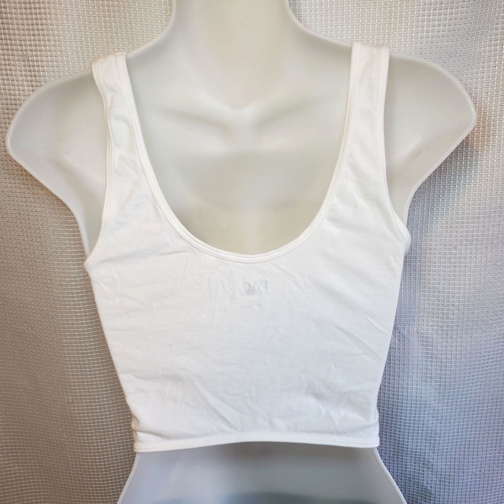 Vintage PAC Cares Womens Tank Cropped White Ribbed Sleeveless Cotton Top M Size M / US 6-8 / IT 42-44 - 4 Thumbnail
