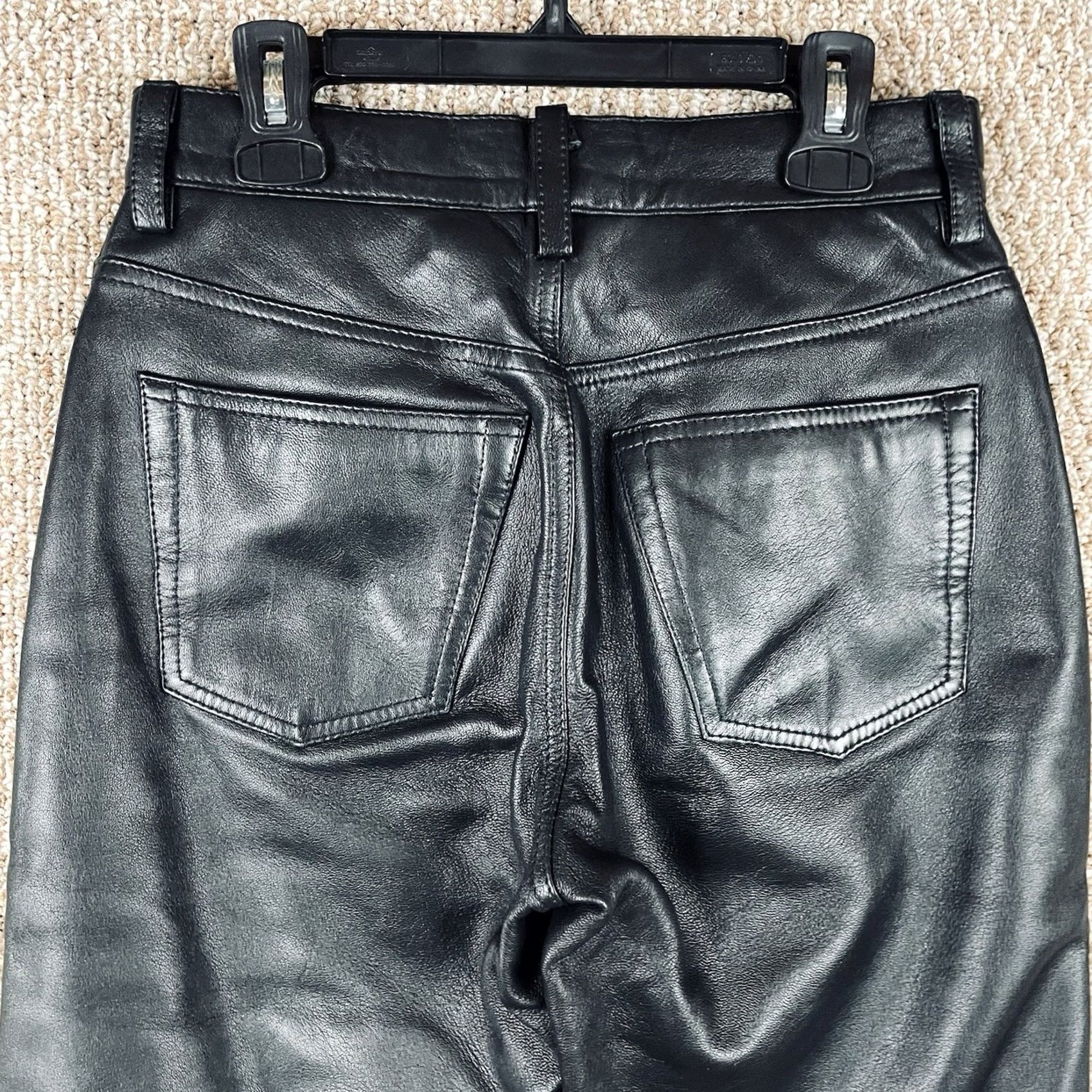 Old Navy Vintage Old Navy Leather Pants - 1 26x29 Black Grunge 90s Y2K Indie Goth Punk T132 Size 25" / US 0 / IT 36 - 4 Thumbnail