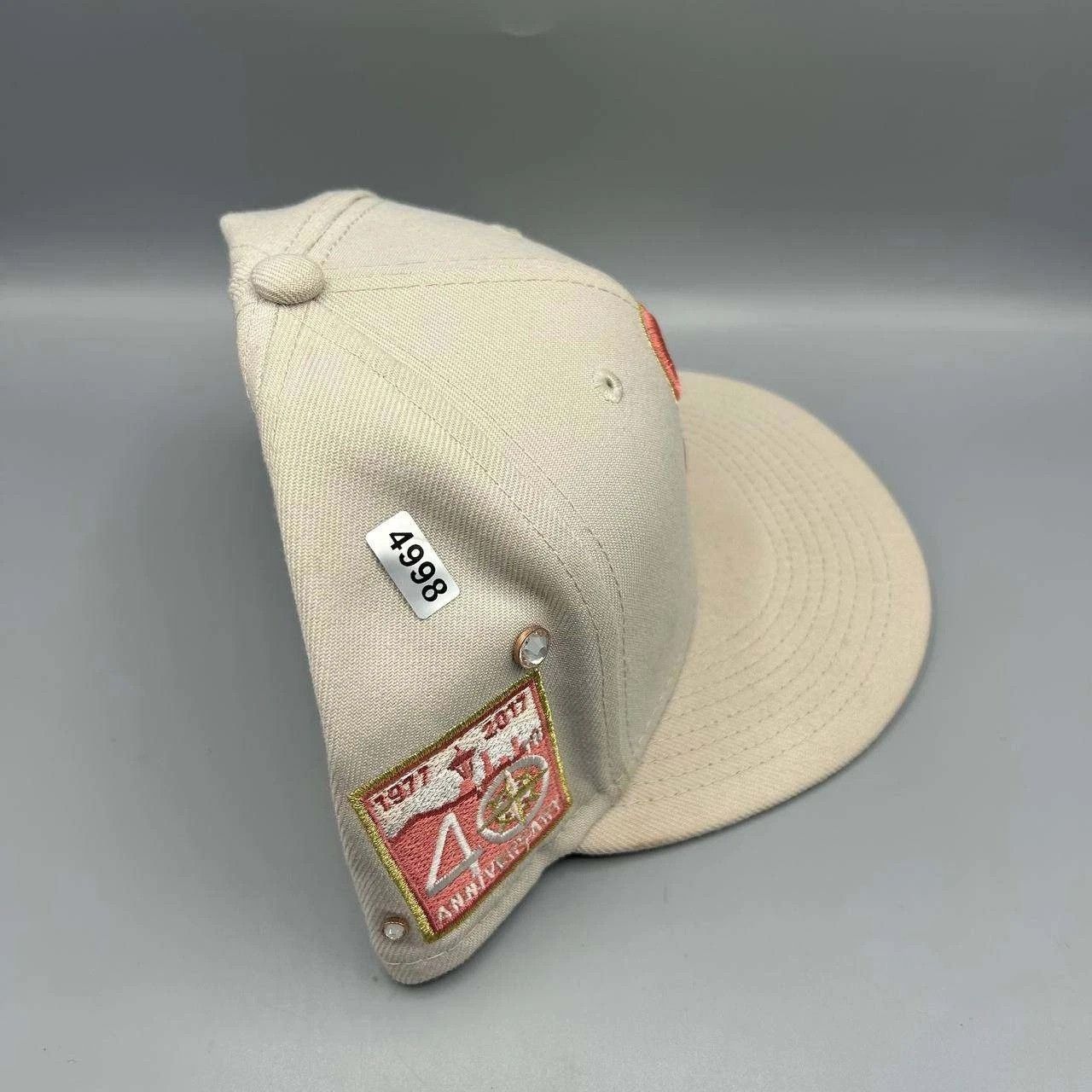 New Era Seattle Mariners Hat Men 7 1/2 Beige Pink MLB Fitted Cap Size ONE SIZE - 10 Thumbnail