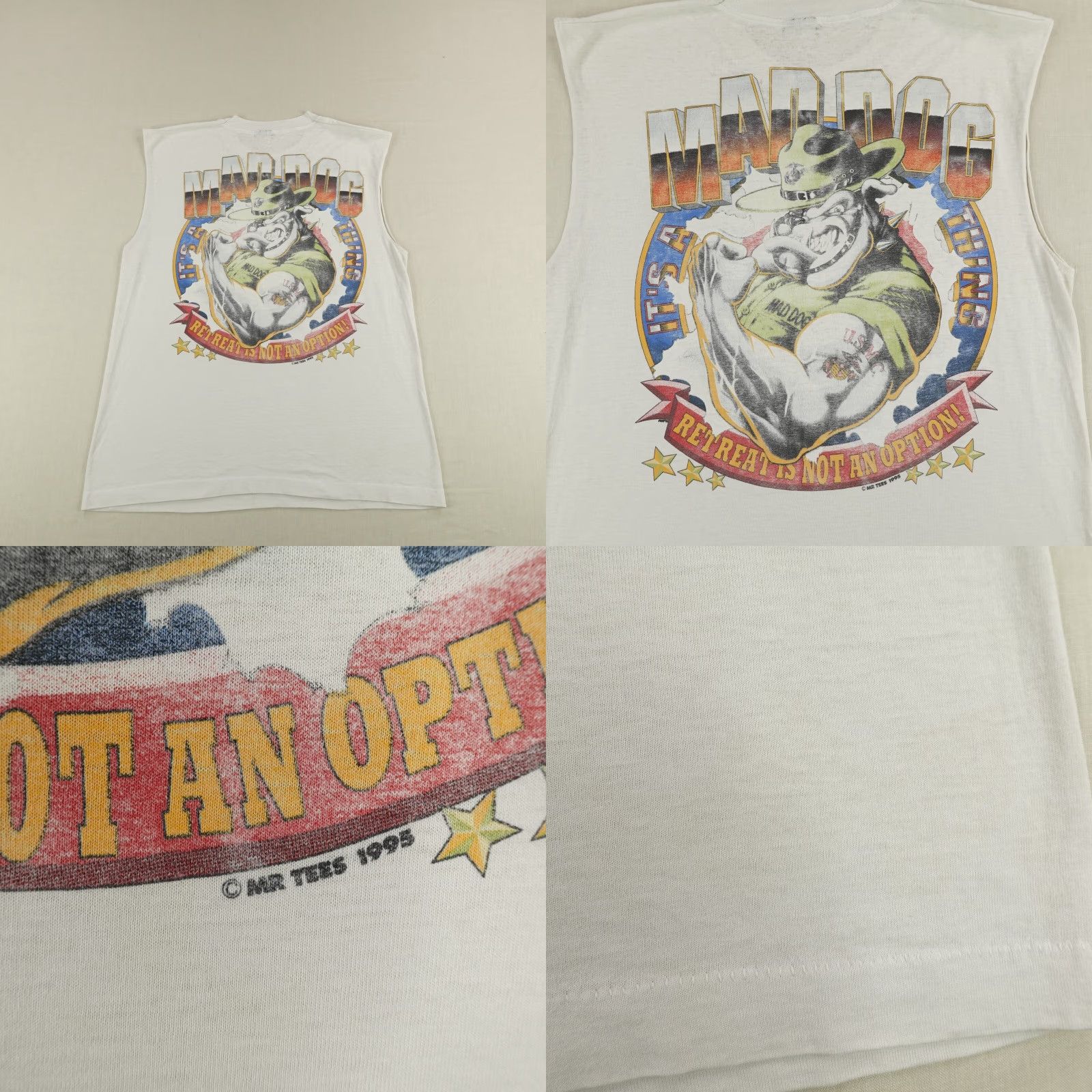 Fruit Of The Loom VINTAGE Mad Dog Shirt Mens Large Sleeveless Tank Top Muscle Drill Sergeant 90s Nike? Size US L / EU 52-54 / 3 - 8 Thumbnail