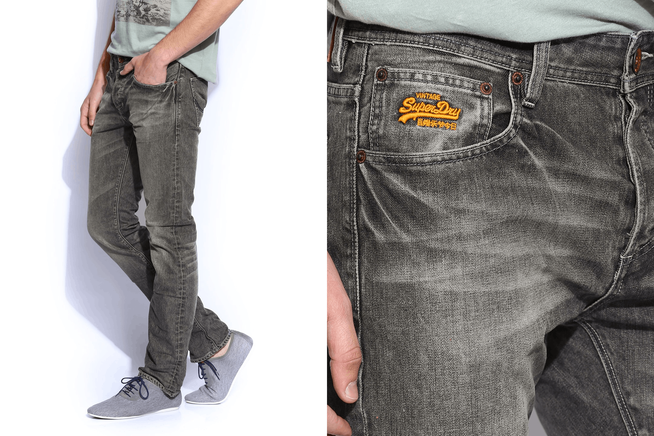 Gray SUPERDRY JAPAN Vintage W32 L34 straight slim W31 L36