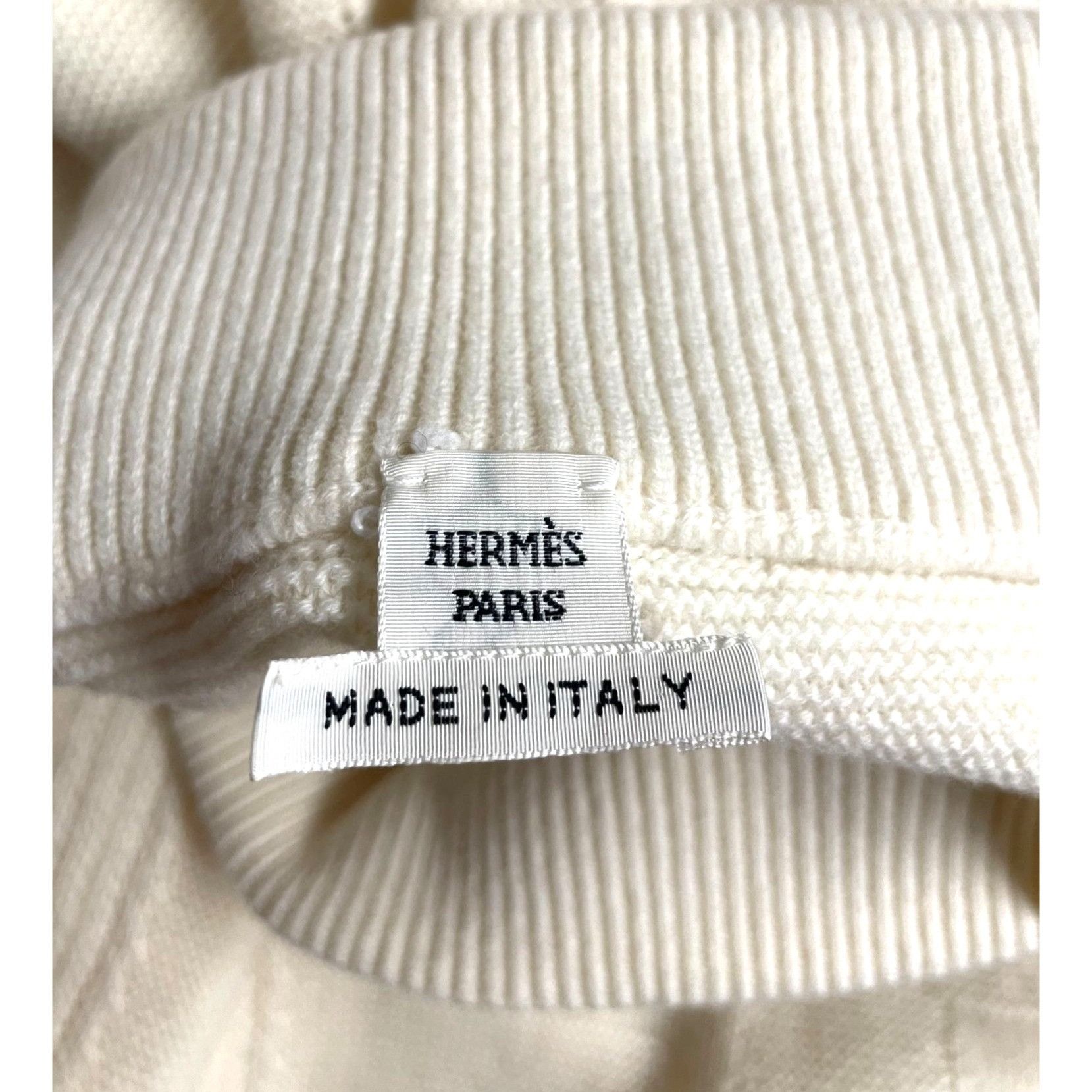 Hermes Hermes Textured Beige Knit Wide-Leg Pants With Ribbed Waistb Size 38" / US 16 / IT 52 - 7 Thumbnail