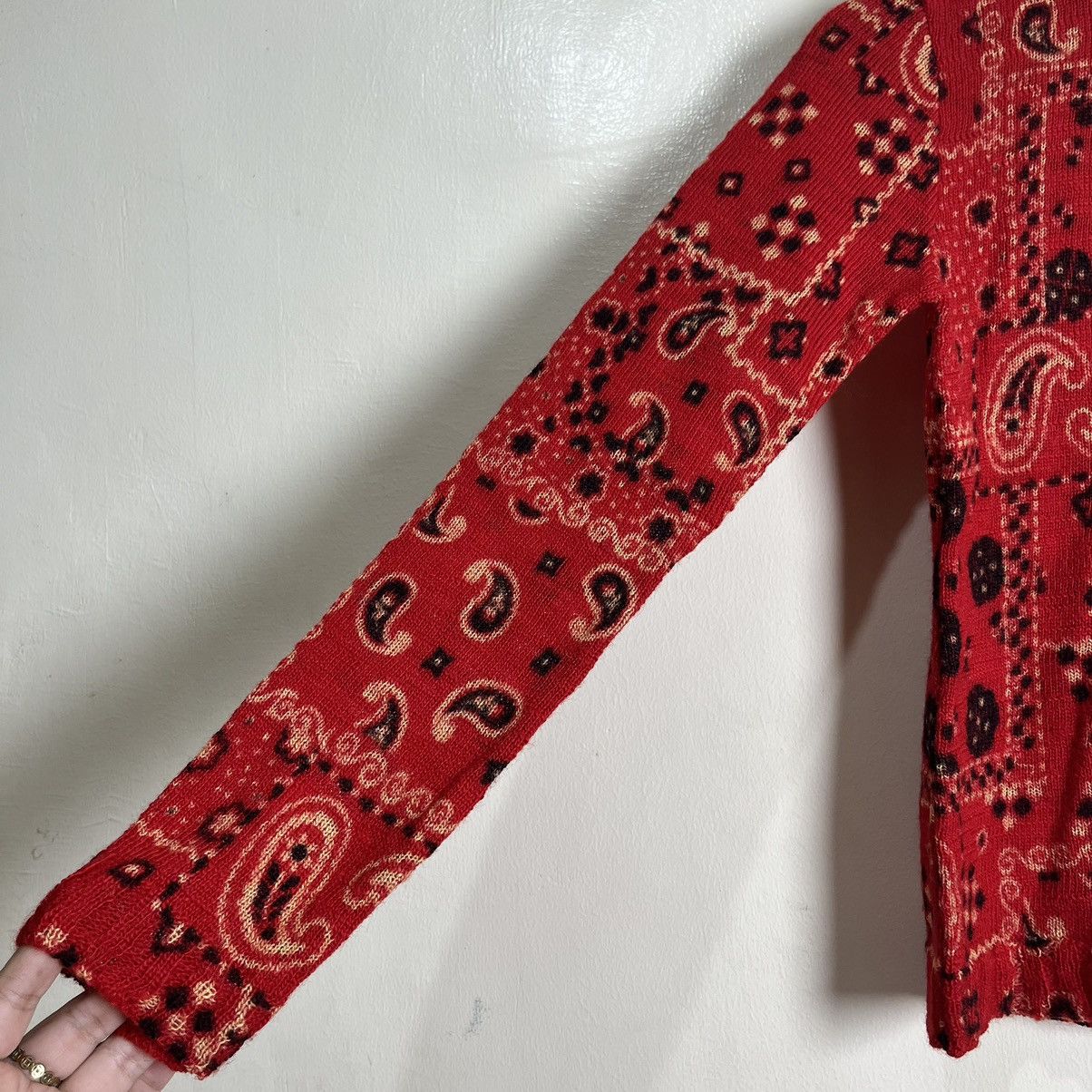 Hysteric Glamour 90's Hysteric Glamour Paisley Cardigan Knitted Sweater Size ONE SIZE - 6 Thumbnail