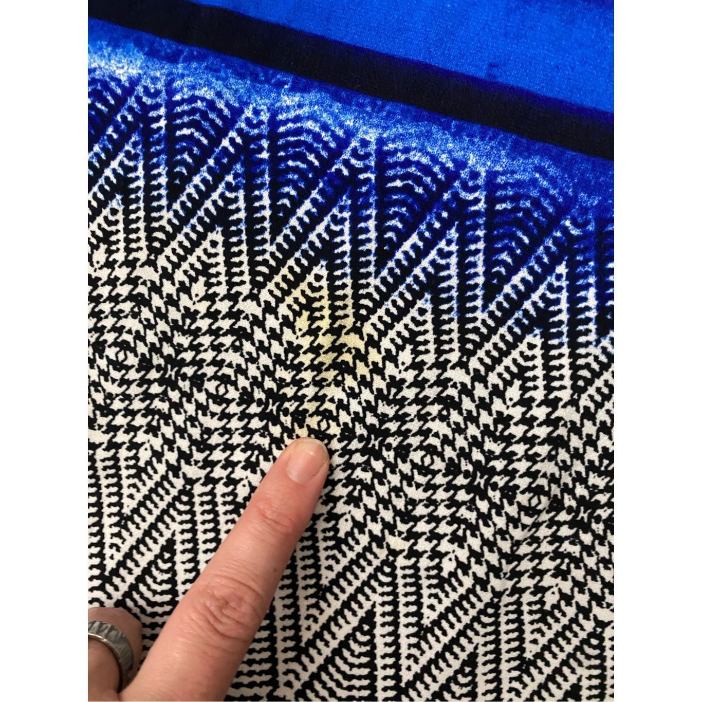 Sever Fever Maxi Dress- Black White Blue Geometric Design, SIze XX Size XXL / US 16-18 / IT 52-54 - 3 Thumbnail