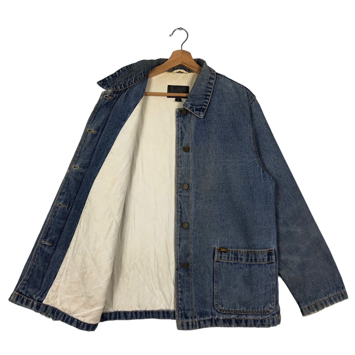 Japanese Brand 🔥90’s Biker Denim Jacket Chore Work Issey Miyake Design Size US L / EU 52-54 / 3 - 8 Thumbnail