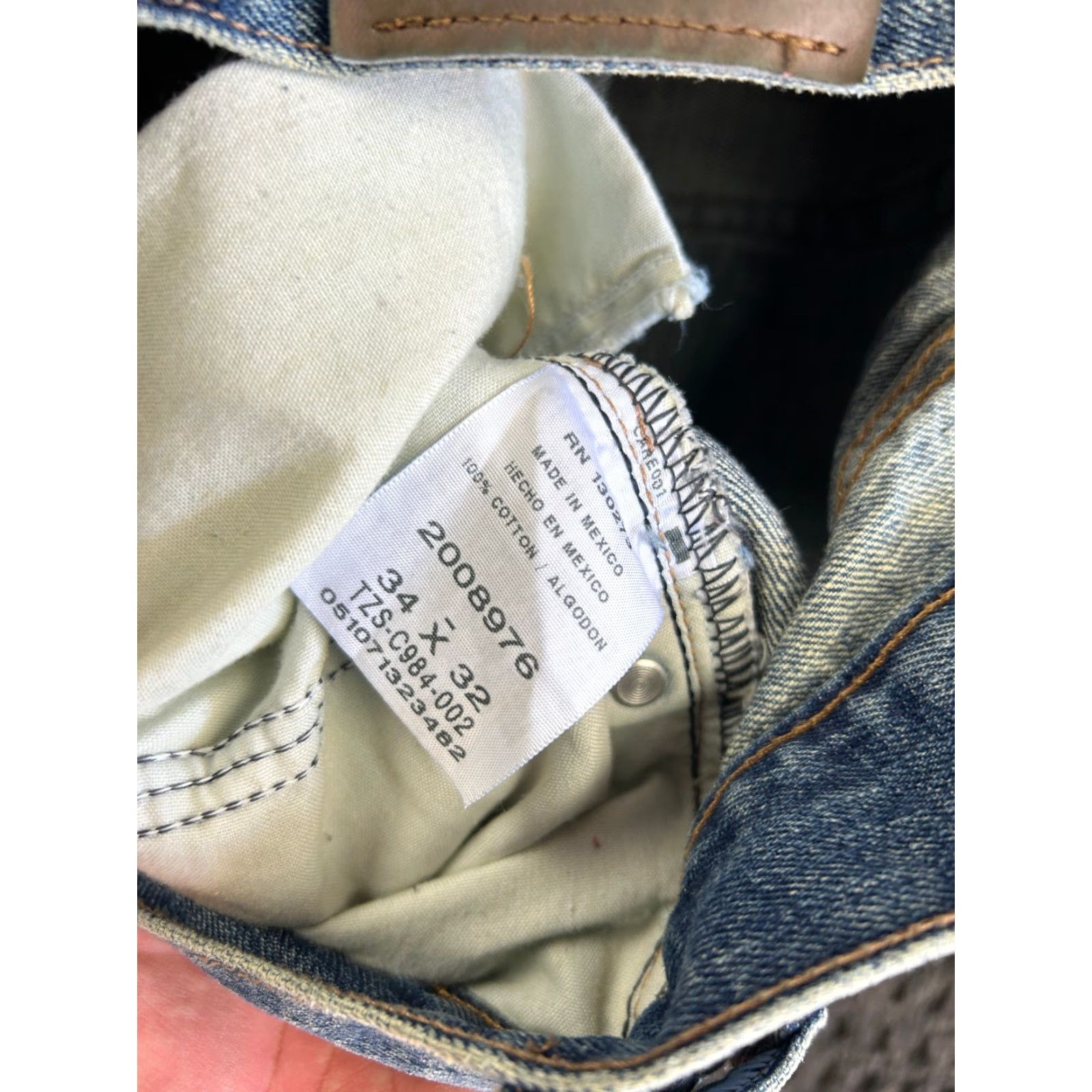 Lee Vintage Lee Jeans Mens 34 x 32 Distressed Medium Blue Wash 5-Pocket Denim Straight Size US 34 / EU 50 - 6 Thumbnail
