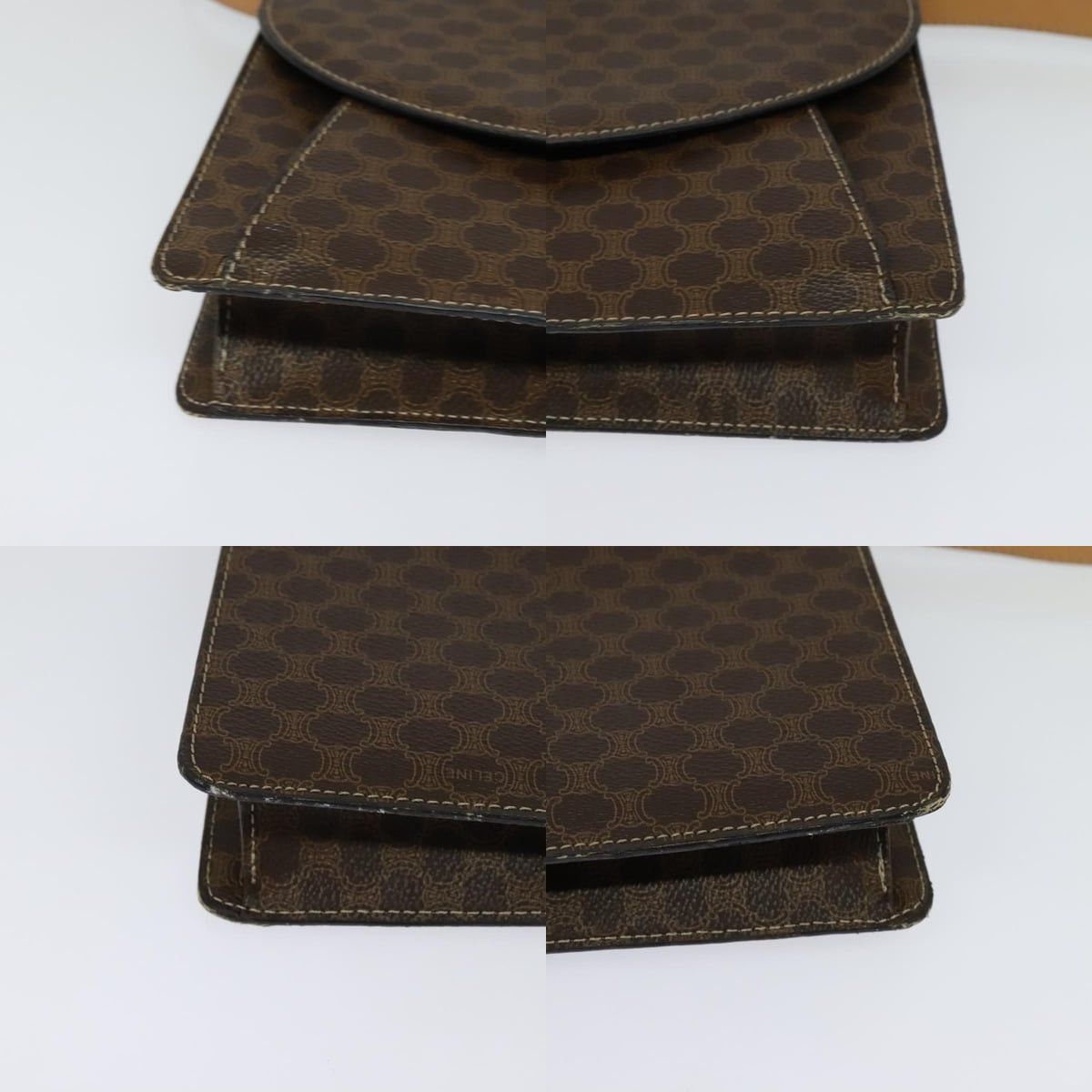 Celine CELINE Macadam Canvas Shoulder Bag Pvc Leather Brown Gold Size ONE SIZE - 10 Thumbnail