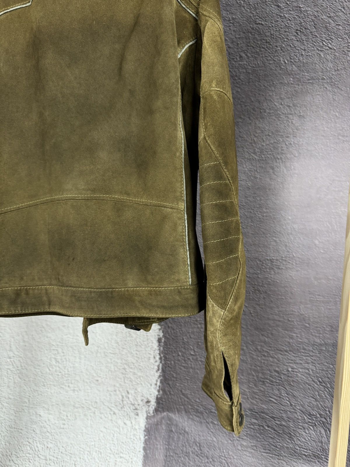 Armani Armani Jeans moto biker frontal pocket leather suede jacket Size US L / EU 52-54 / 3 - 18 Thumbnail