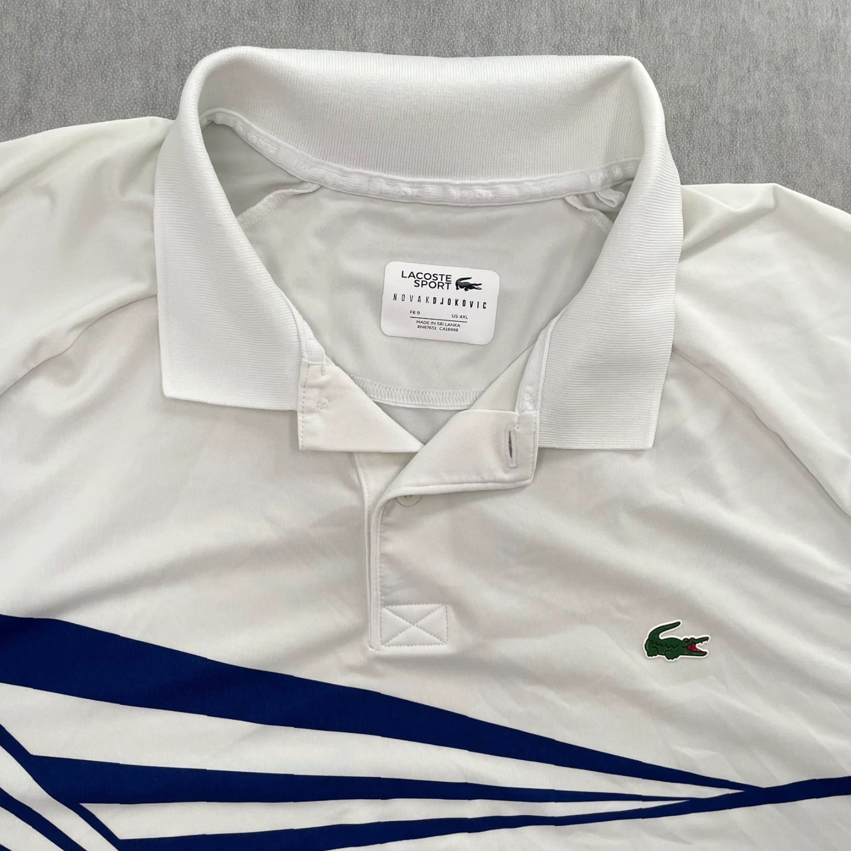 Lacoste Lacoste Sport Shirt Adult 4XL White Polo Novak Djokovic Tennis Logo Mens FR9 Polo Shirt Size US XXL / EU 58 / 5 - 2 Thumbnail