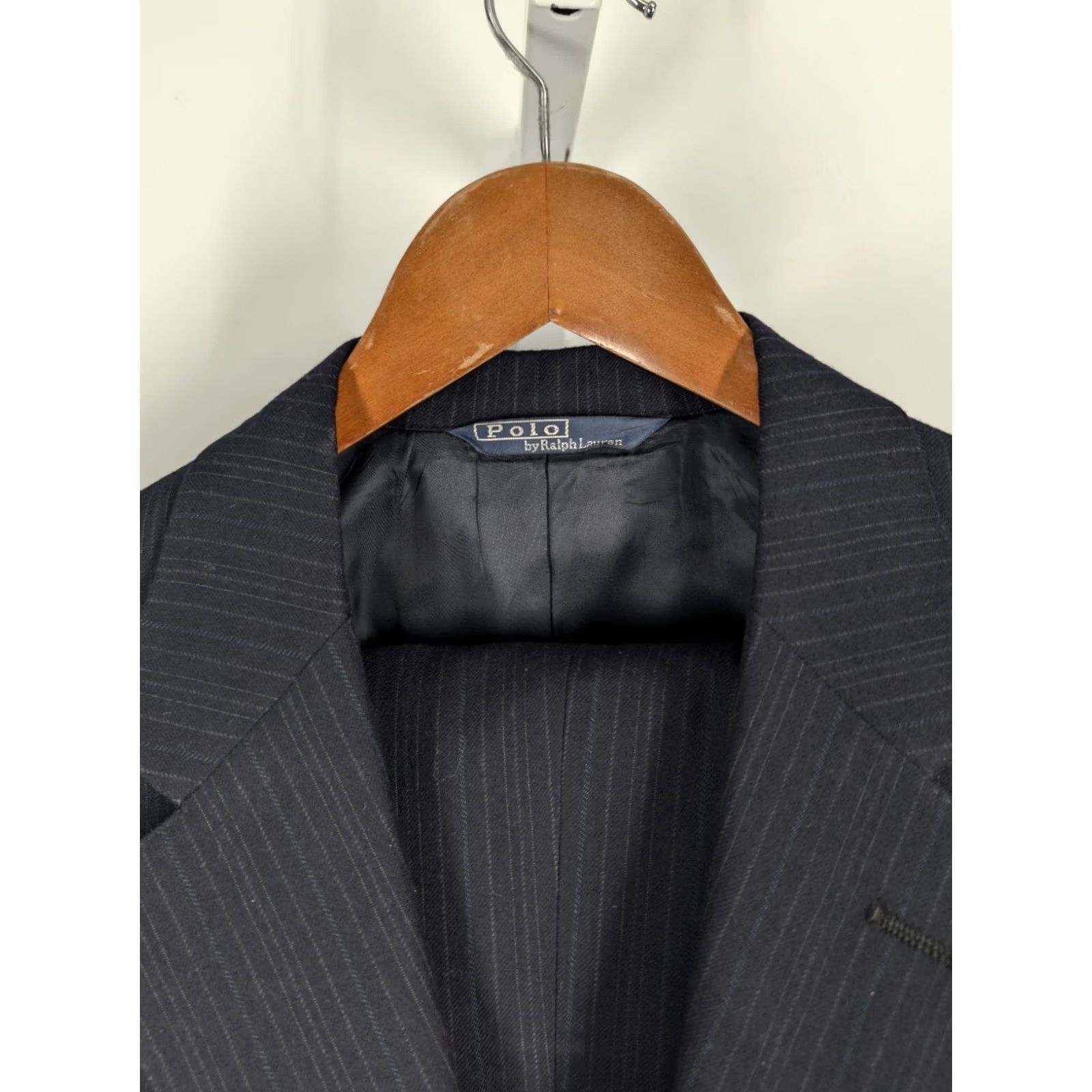 Polo Ralph Lauren Polo Ralph Lauren Vintage 2 Piece Suit Jacket Trousers Pinstripe Union Label USA Wool 1980s Blue Mens Size 37 Autumn? Size US M / EU 48-50 / 2 - 3 Thumbnail