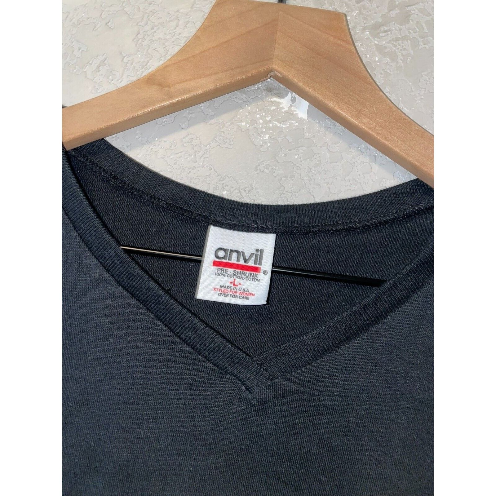 Anvil Womens Colorado Snow Shirt Snowflake Black Tee Top 90s Large Size L / US 10 / IT 46 - 4 Thumbnail