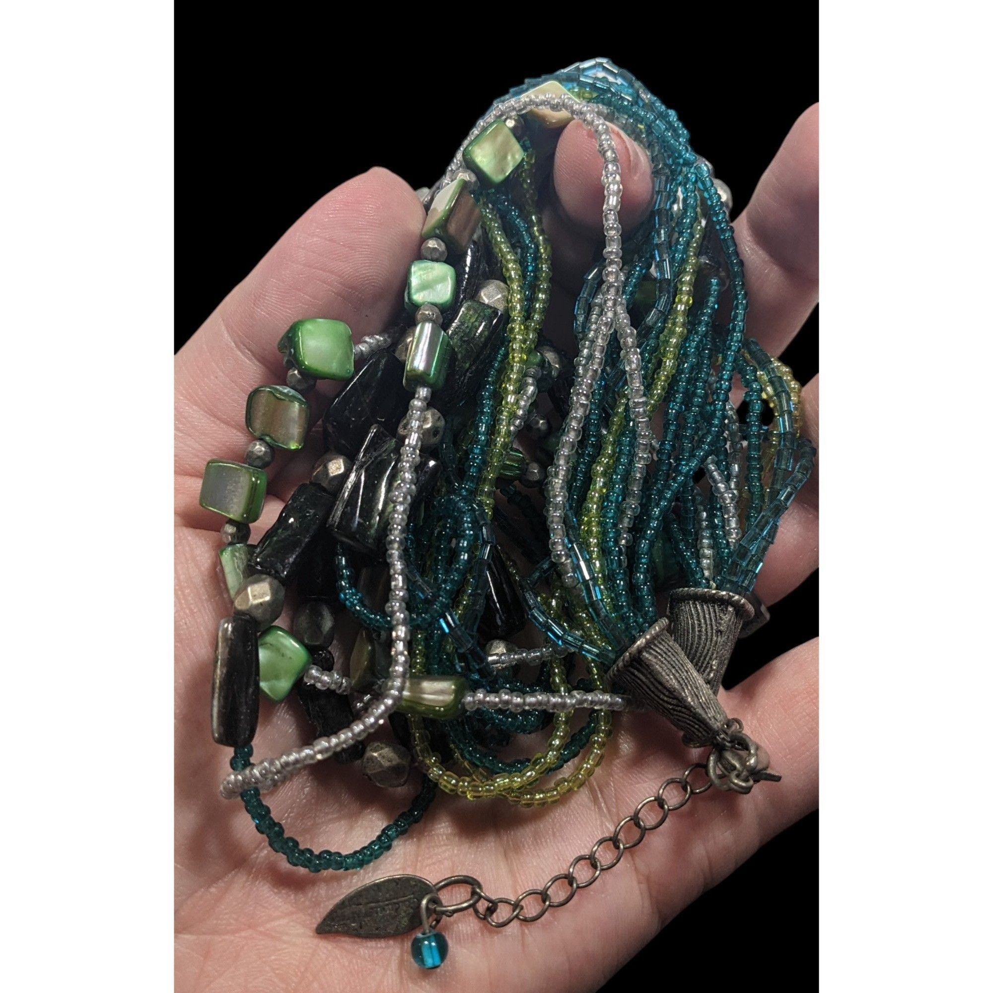 Coldwater Creek Coldwater Creek Mermaidcore Green And Blue Glass And Shell L Size ONE SIZE - 3 Thumbnail