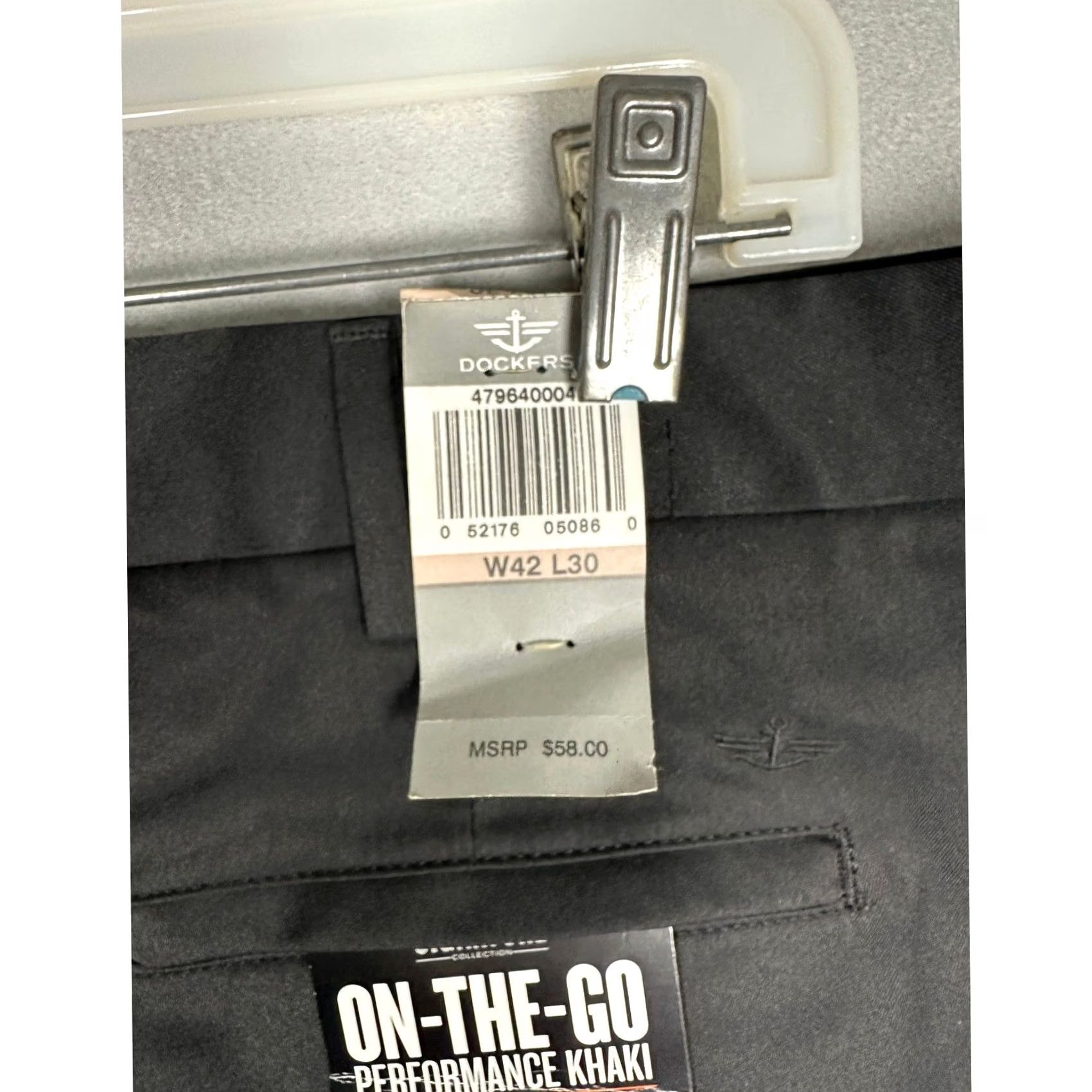 Dockers VINTAGE Dockers Khaki Pants Mens 42x30 On-The-Go Performance Black Straight Fit Size US 42 / EU 58 - 4 Thumbnail