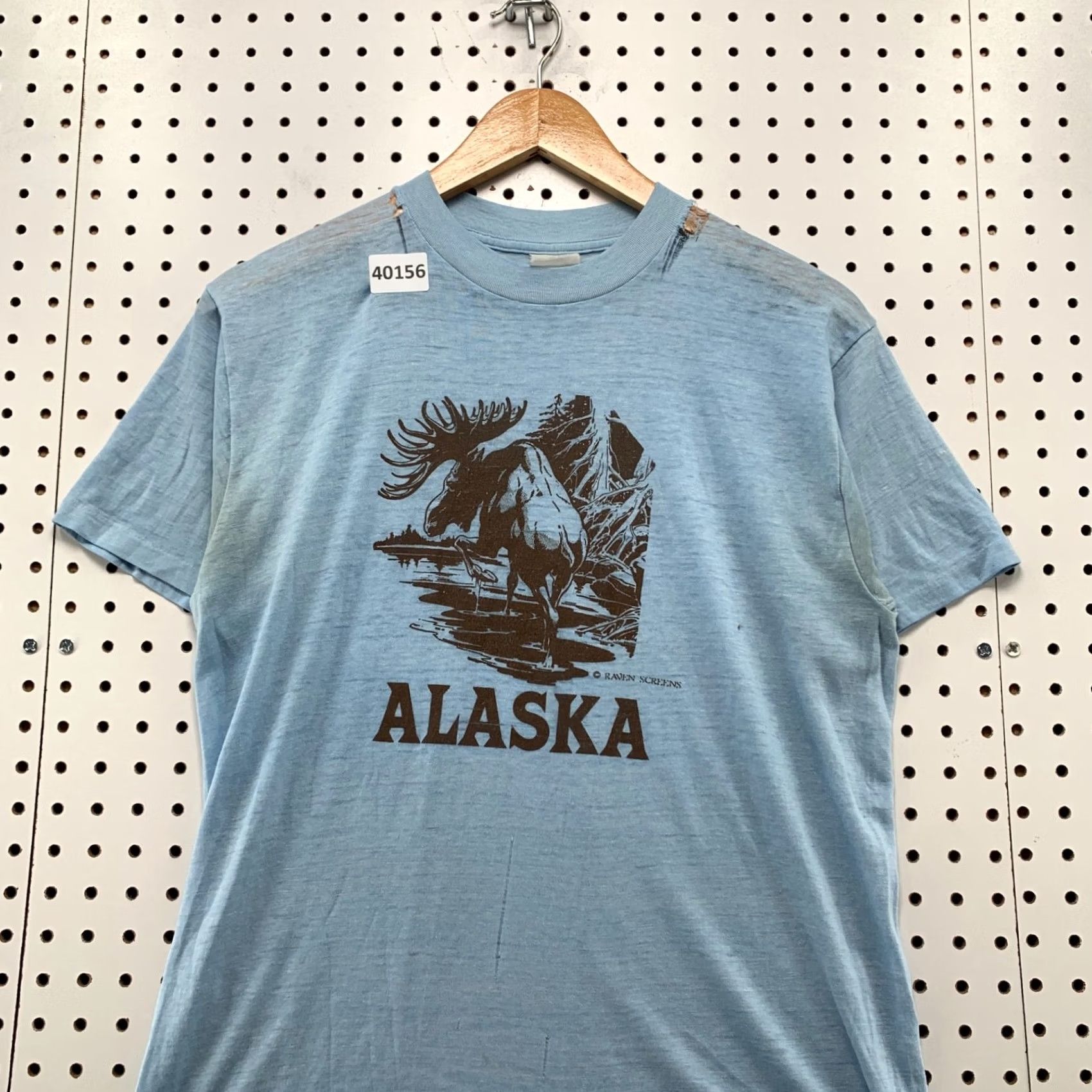 Vintage VINTAGE Alaska Shirt Mens Medium Blue Moose Graphic 70s T-Shirt Size US M / EU 48-50 / 2 - 3 Thumbnail