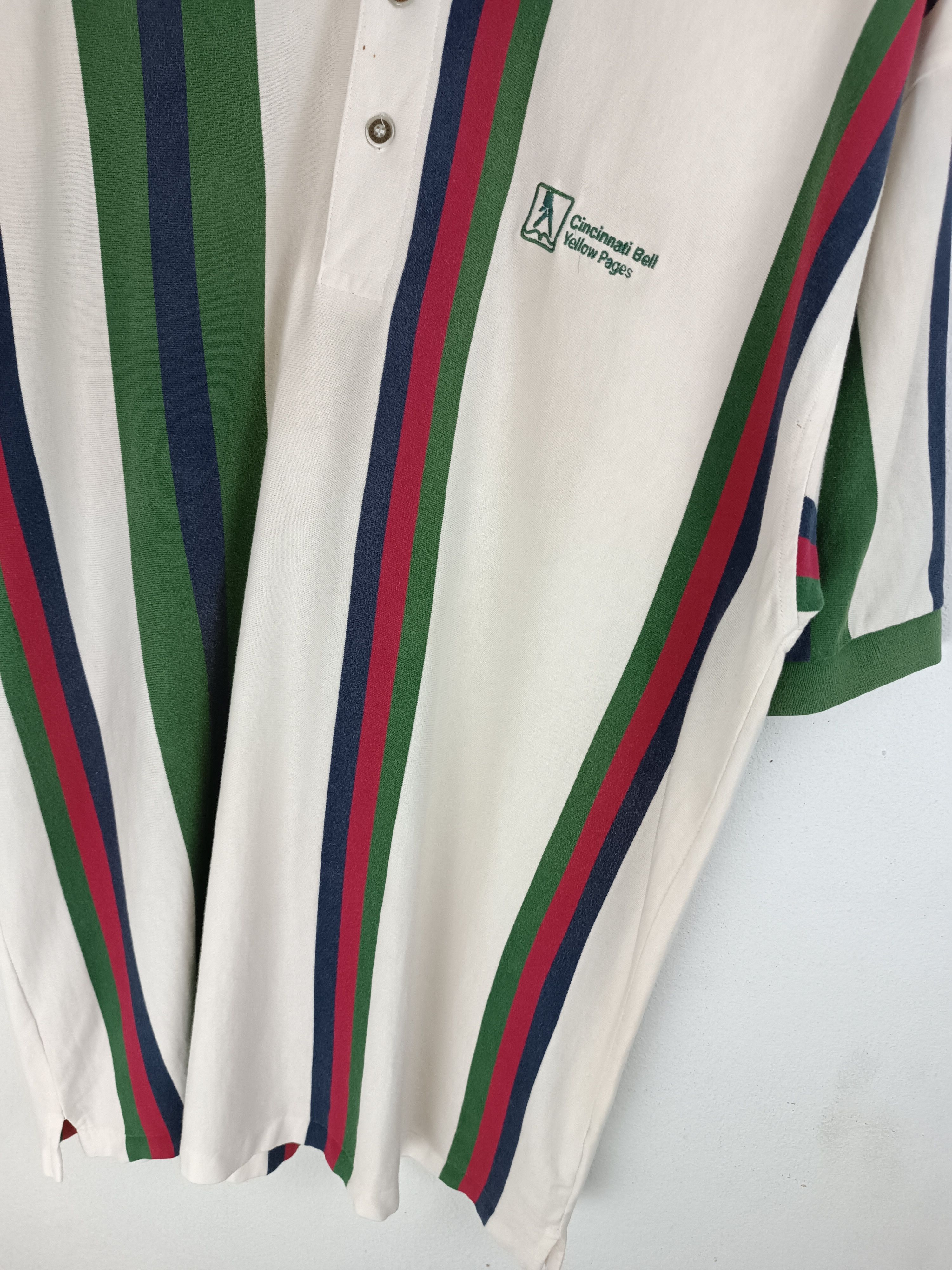 Antigua VINTAGE 90'S ANTIGUA CINCINNATI BELL STRIPE POLO TEE RARE Size US XL / EU 56 / 4 - 8 Thumbnail