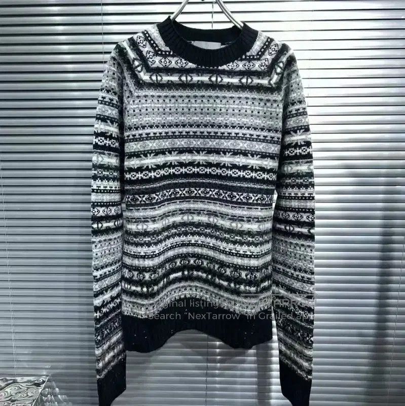 Dior Colorful Wool Blend Long Sleeve Sweater .