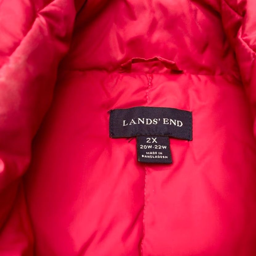 Lands' End Lands End Women's 2X 20w-22w Pink Snap Up Goose Down Quilted Puffer Vest 8186 Size XXL / US 16-18 / IT 52-54 - 4 Thumbnail