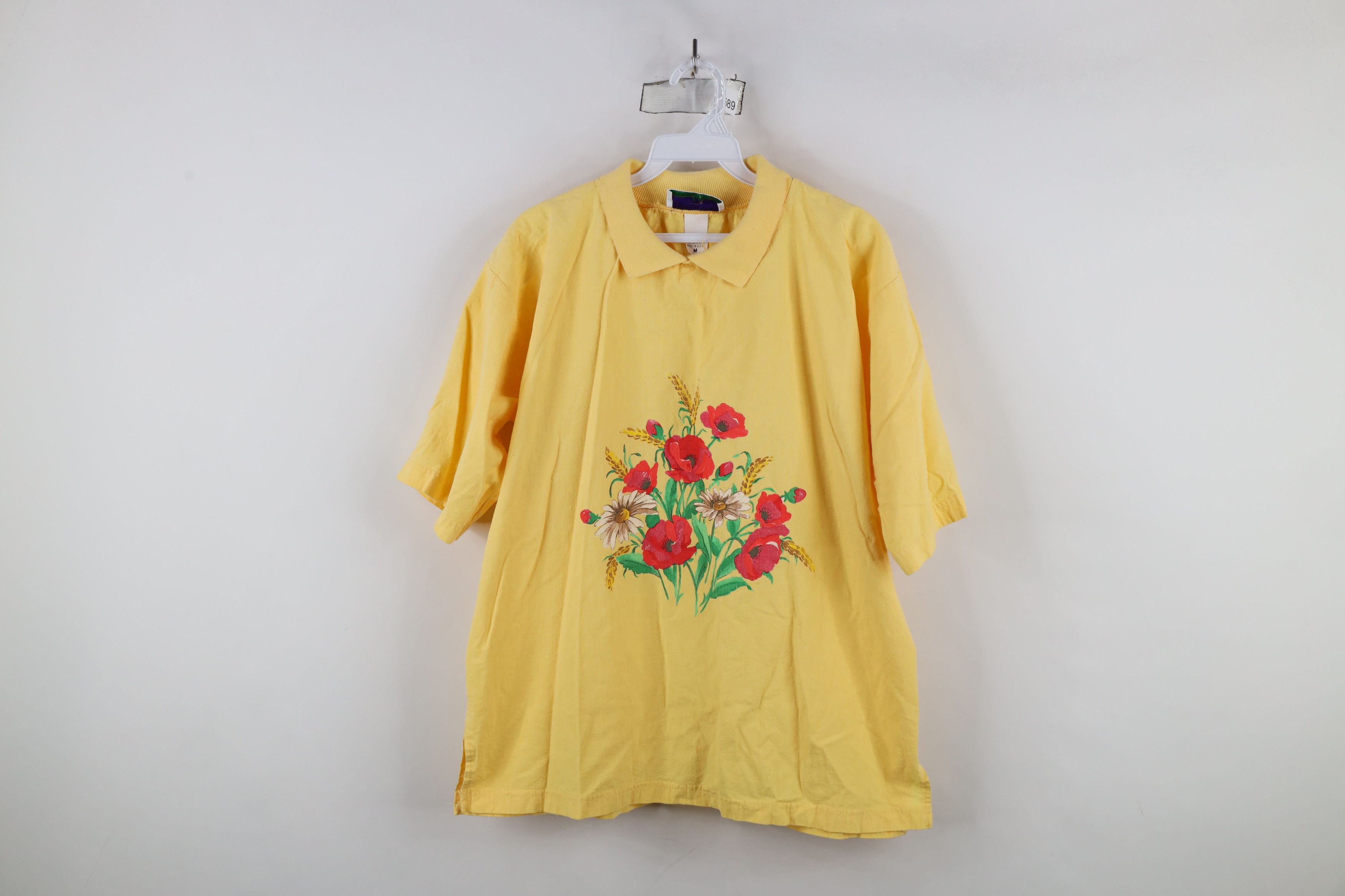 Vintage Vintage 90s Streetwear Nature Flower Collared Polo Shirt USA Size US M / EU 48-50 / 2 - 1 Thumbnail