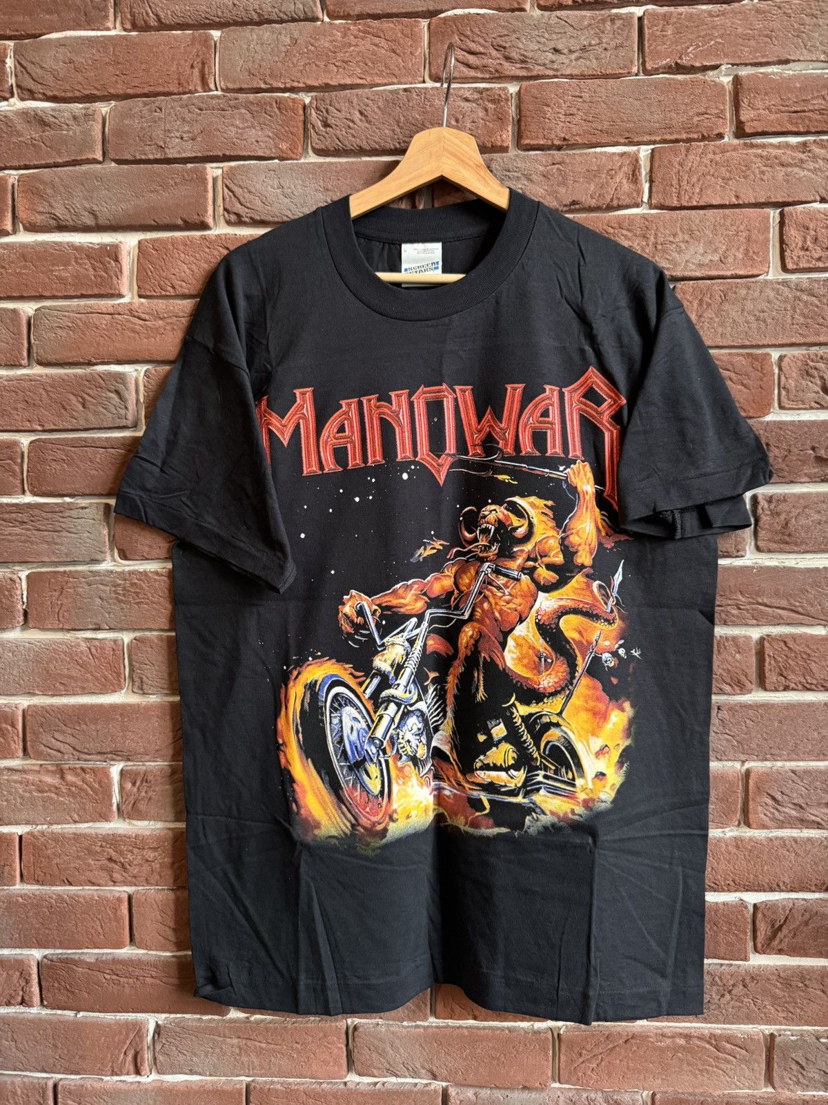 Band Tees Rare Vintage 90s Manowar Heavy Metal Band Tour tshirt L Blac Size US L / EU 52-54 / 3 - 1 Thumbnail