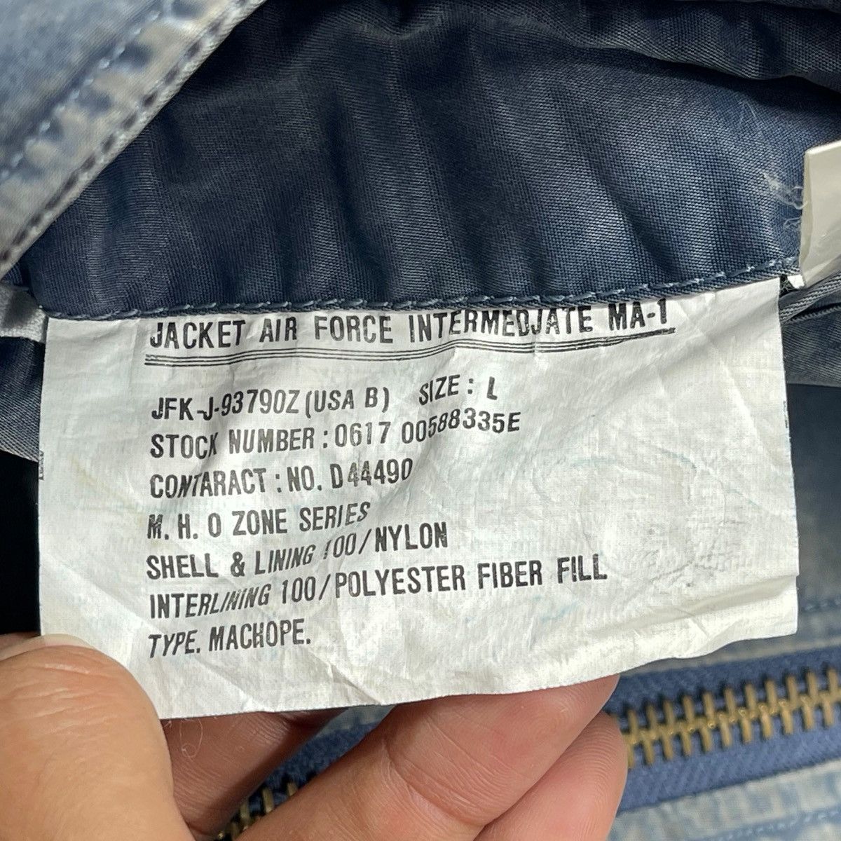 Japanese Brand Vintage Machope MA-1 Flight Jacket | Sun Faded Blue Bomber Size US L / EU 52-54 / 3 - 9 Thumbnail