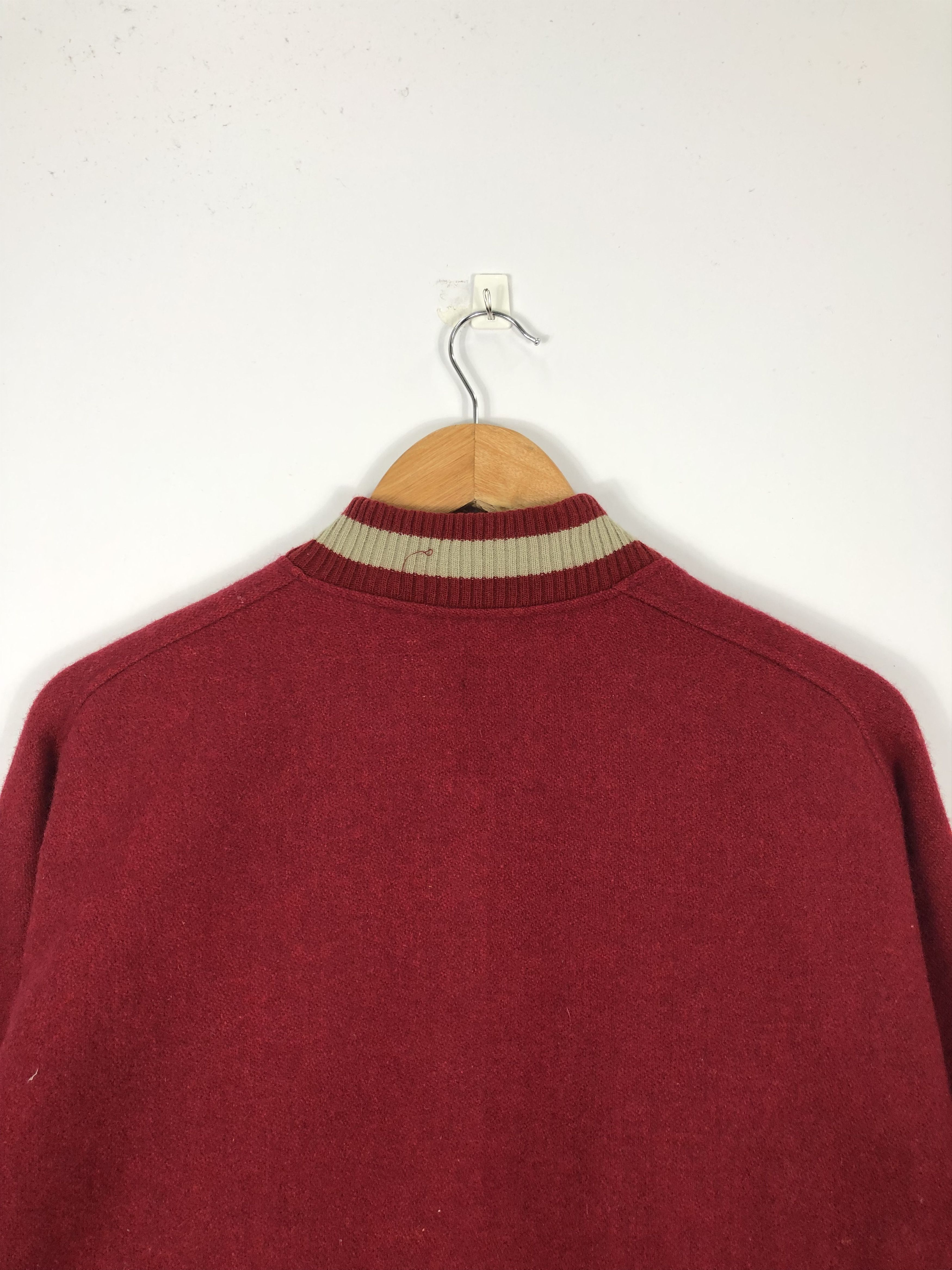 Japanese Brand Vintage 80s Varsity Jacket Red Made In Japan V0176 Size US L / EU 52-54 / 3 - 4 Thumbnail