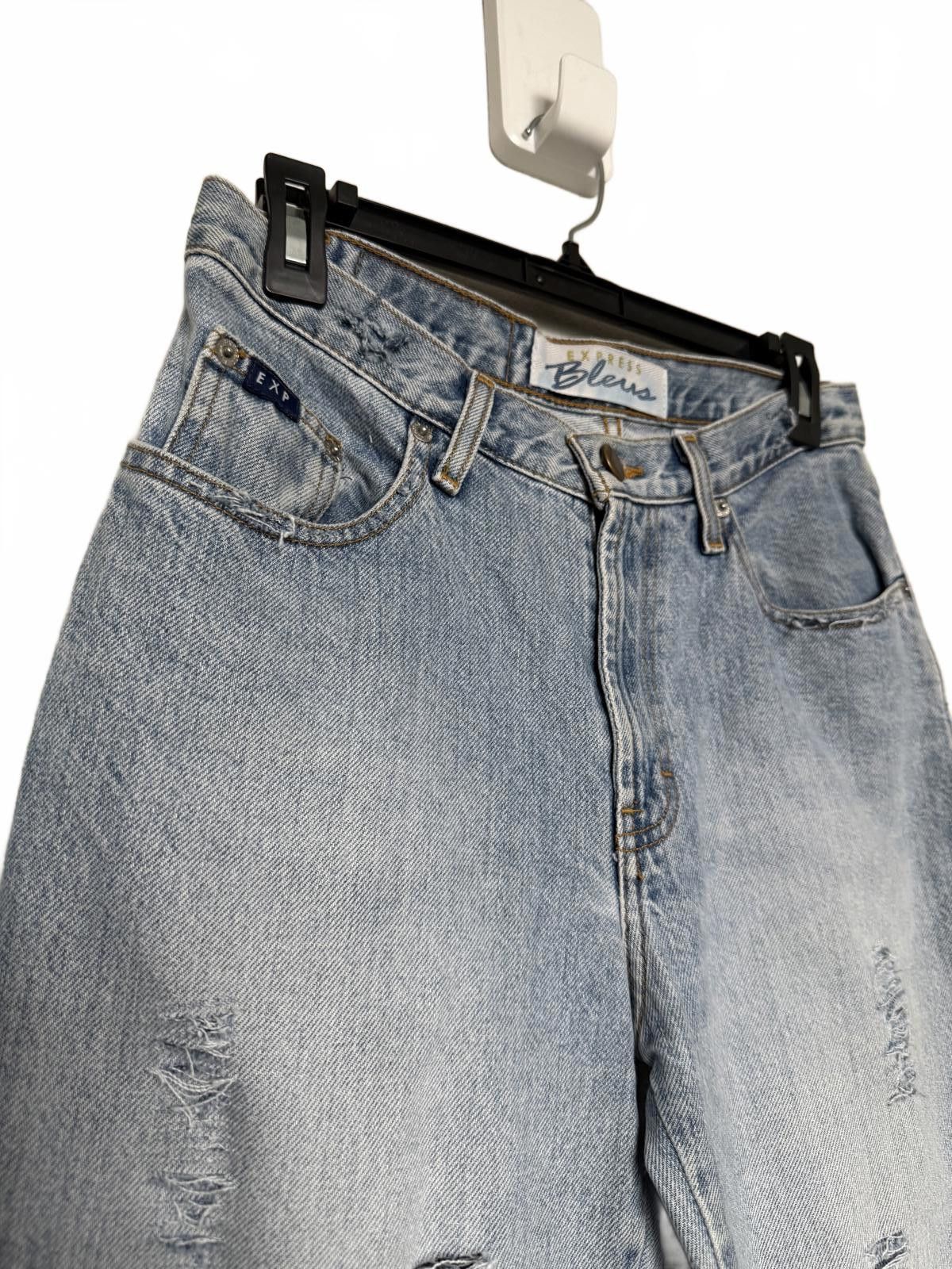 Express Vintage 90s Distressed Express Flared Jeans Size 28" / US 6 / IT 42 - 3 Thumbnail