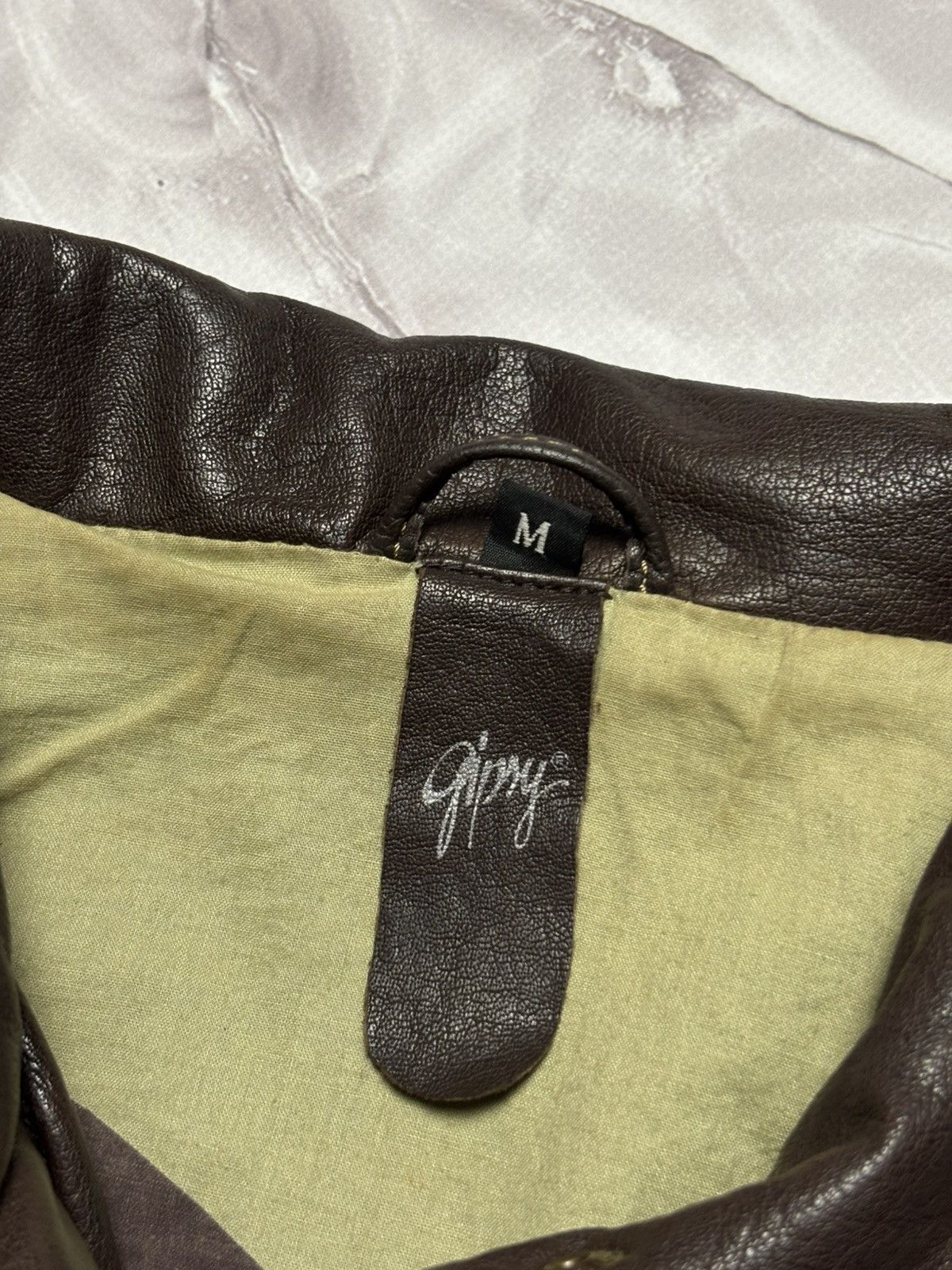 Gypsy Gipsy by Mauritius Leather Jacket Brown Biker Moto Utility Size M / US 6-8 / IT 42-44 - 16 Thumbnail