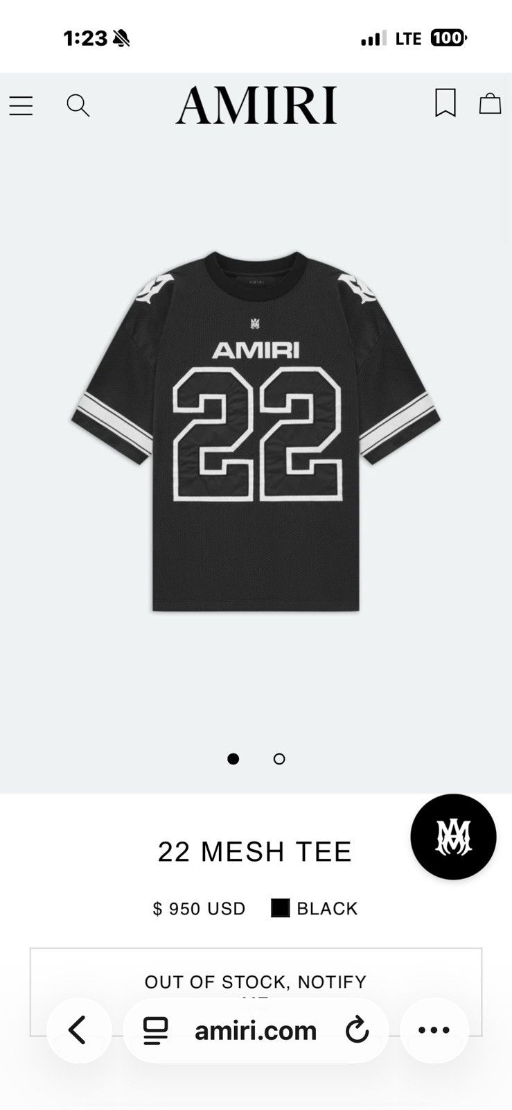 Amiri Amiri 22 mesh tee Size US S / EU 44-46 / 1 - 5 Thumbnail