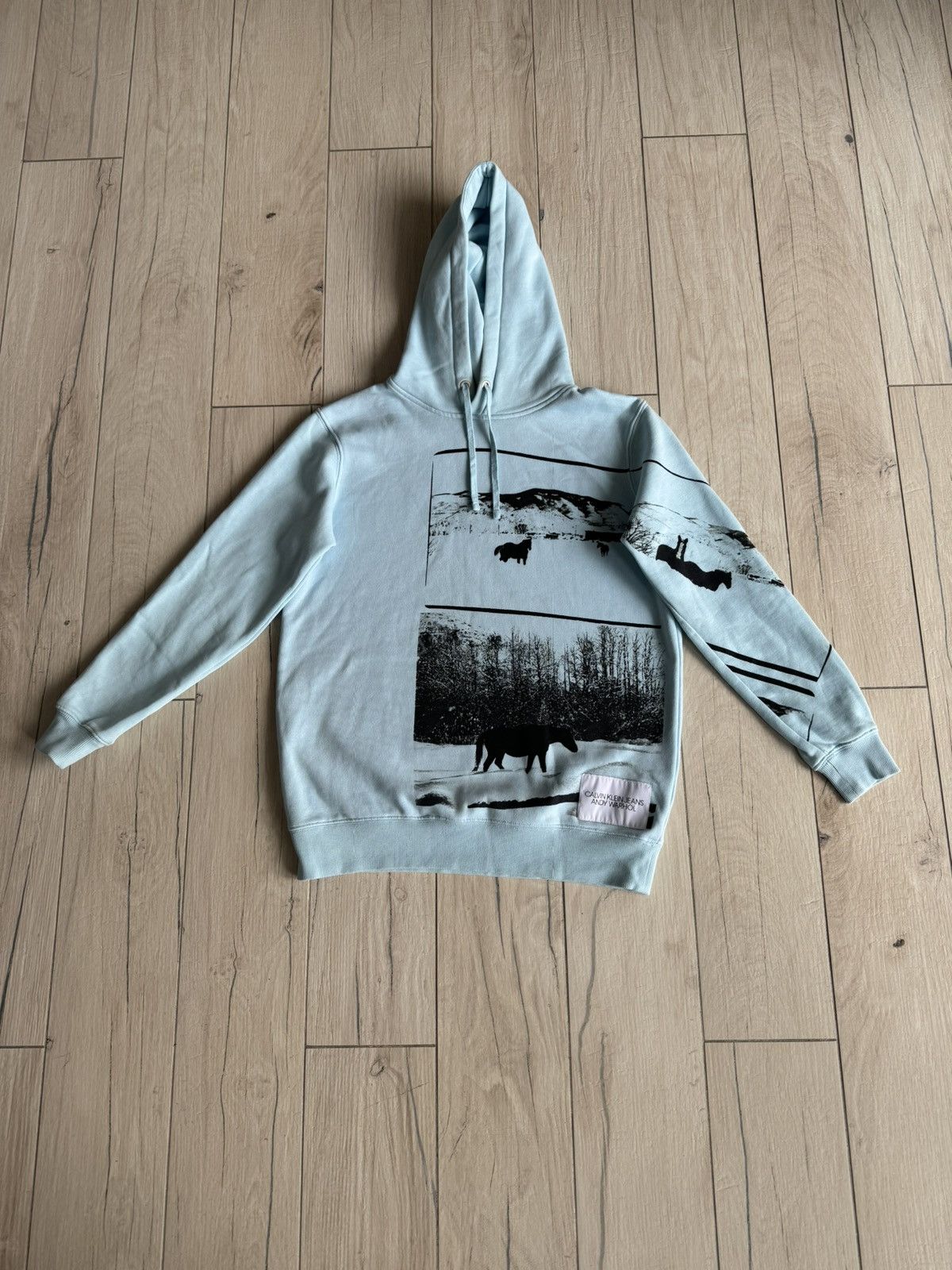 Calvin Klein 205W39NYC Calvin Klein X Andy Warhol Horseprint Baby Blue Hoodie Size US XS / EU 42 / 0 - 1 Thumbnail