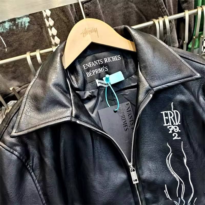 Japanese Brand × Vintage unisex zippered leather jacket with embroidery Size US L / EU 52-54 / 3 - 3 Thumbnail