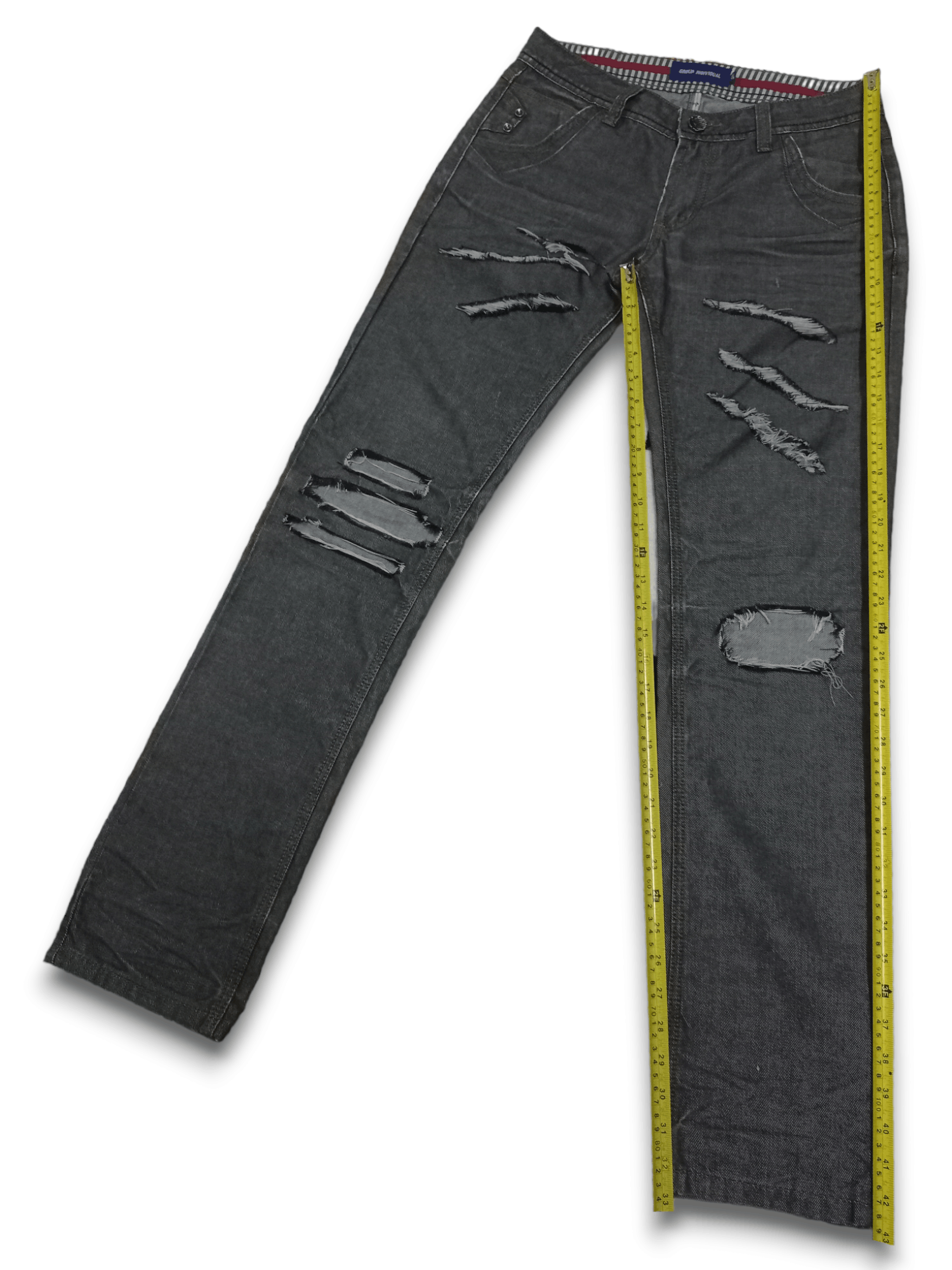 Japanese Brand Vintage Japanese Brand Reflected Grey Ripped Jeans 30x33 Size US 30 / EU 46 - 10 Thumbnail