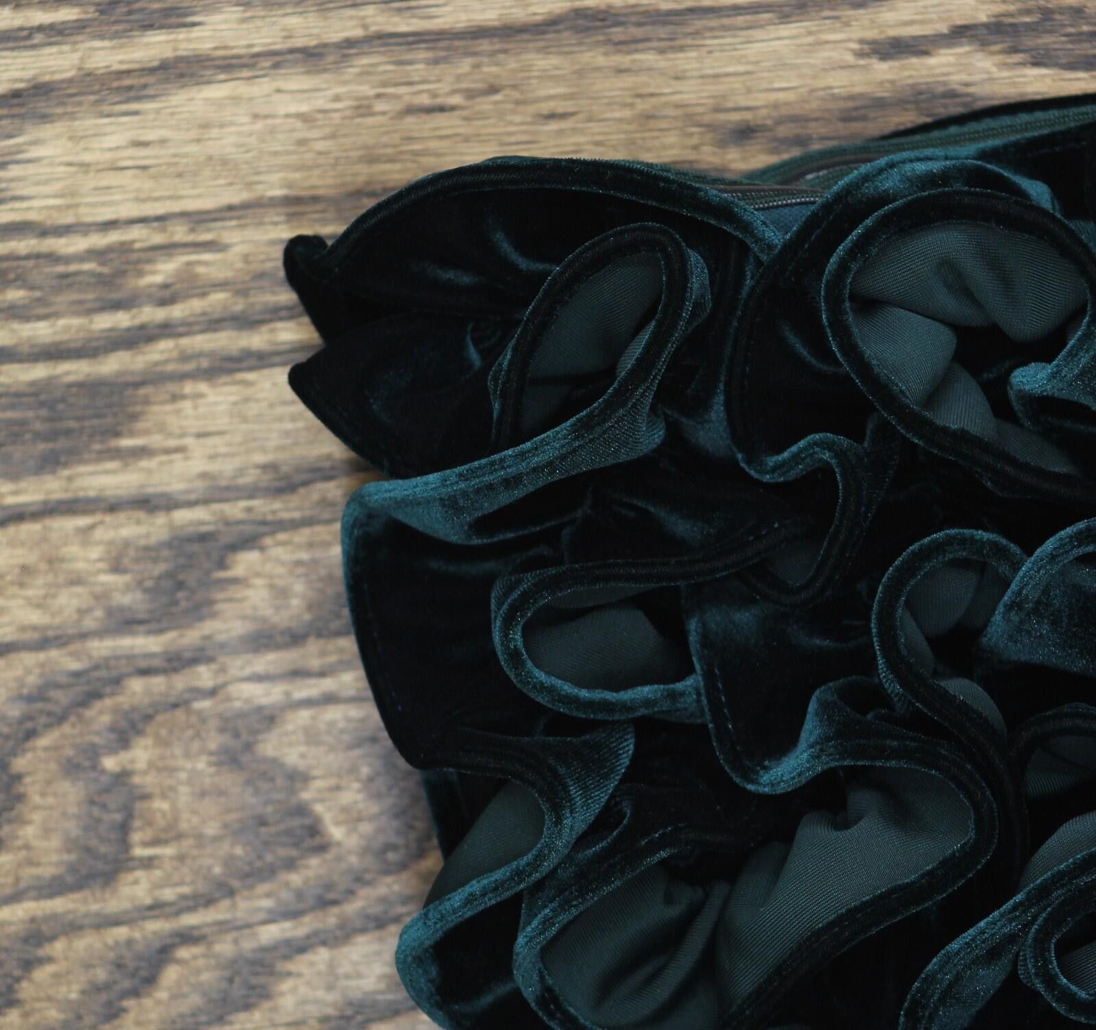 Other Nwt Xscape Ruffled Velvet Strapless Dress Hunter Green 14 Size XL / US 12-14 / IT 48-50 - 6 Thumbnail