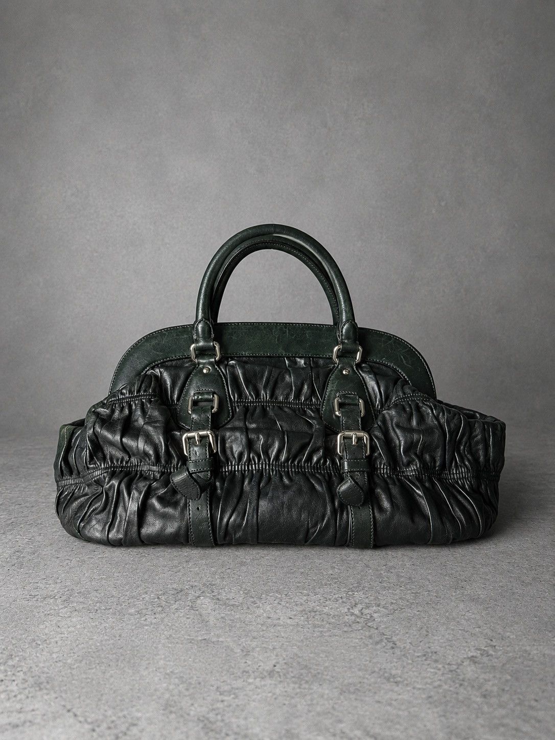 Prada PRADA GATHERED LEATHER HANDLE BAG Size ONE SIZE - 1 Thumbnail