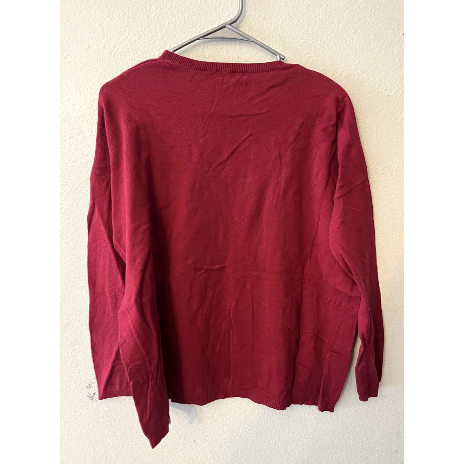 Zara Zara Knit Sweater Womens M Red Crewneck Pullover Stretch Casual, Party/Cocktail, Travel Vintage: No Size M / US 6-8 / IT 42-44 - 2 Thumbnail